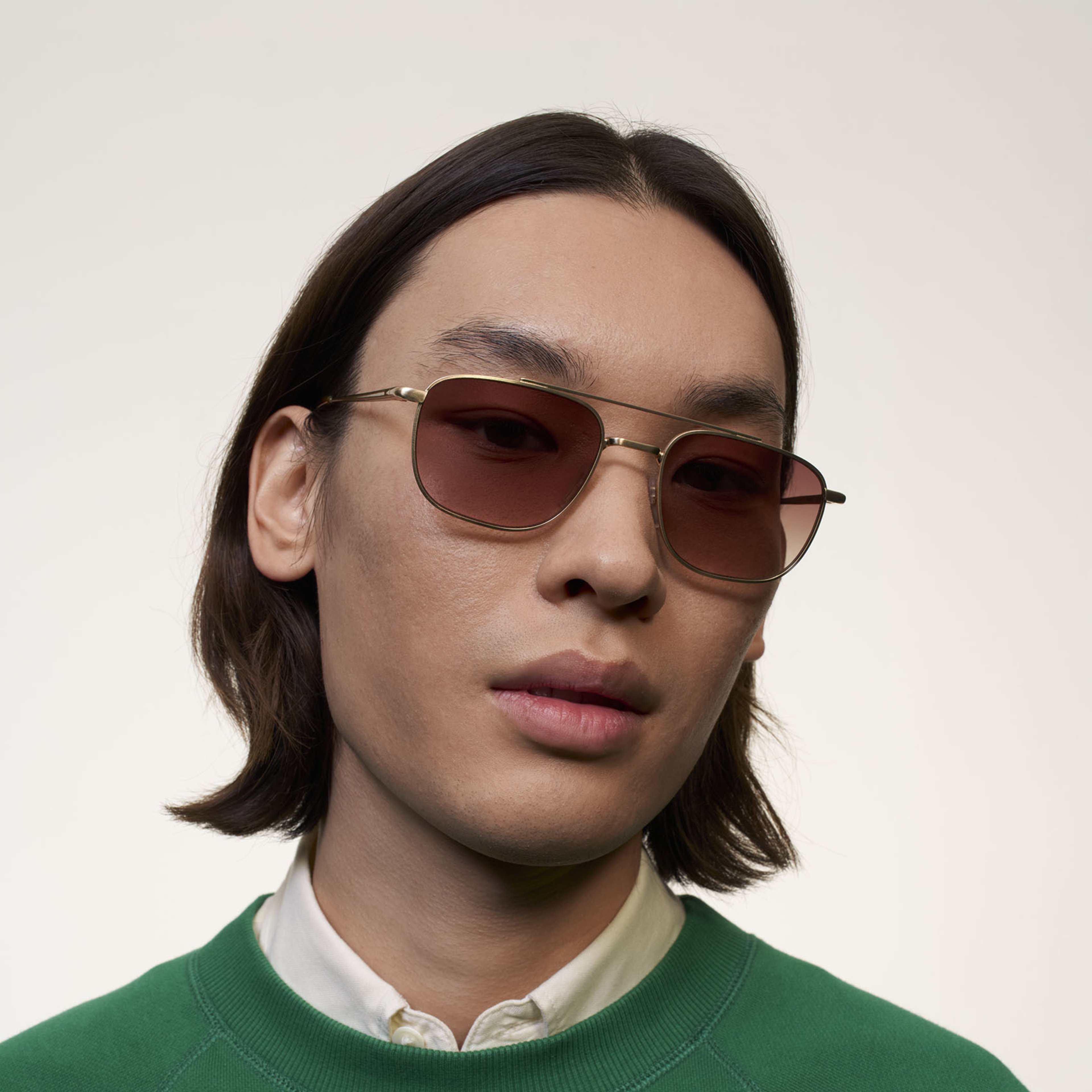 Ace & Tate Sunglasses | Square Metal in Gold