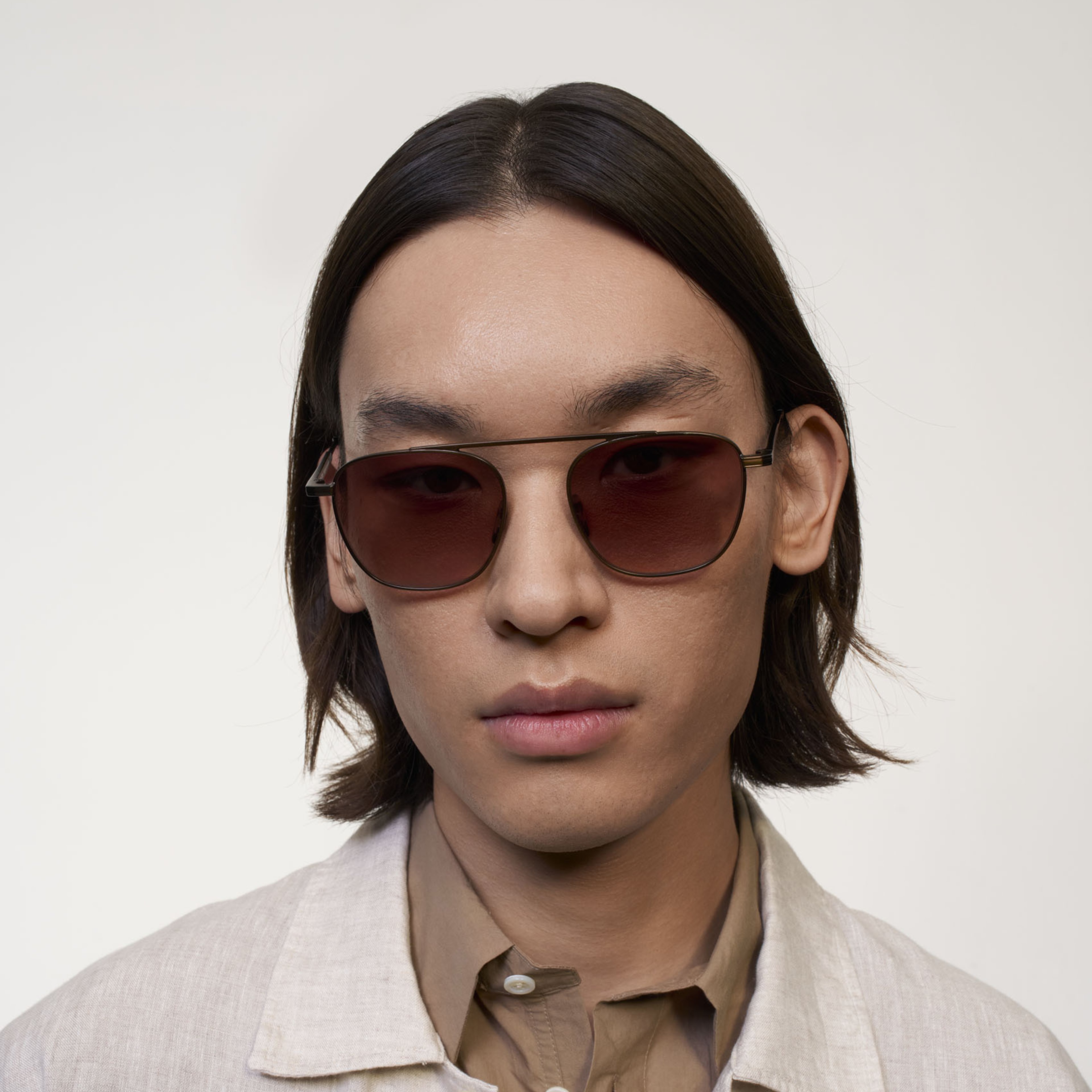 Ace & Tate Sonnenbrillen | Quadratisch Metall in Braun