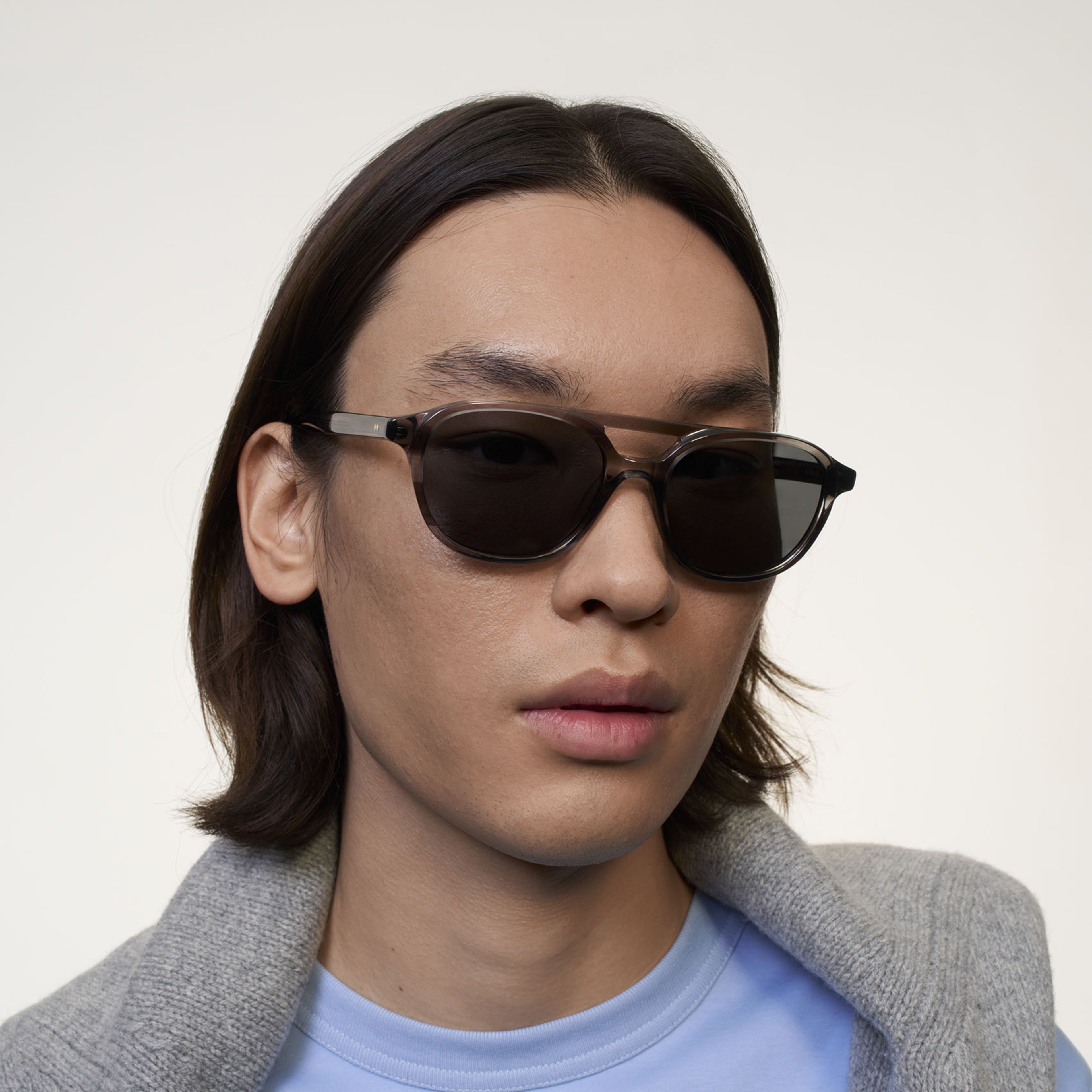 Ace & Tate Sonnenbrillen | Rund Acetat in Transparent, Grau