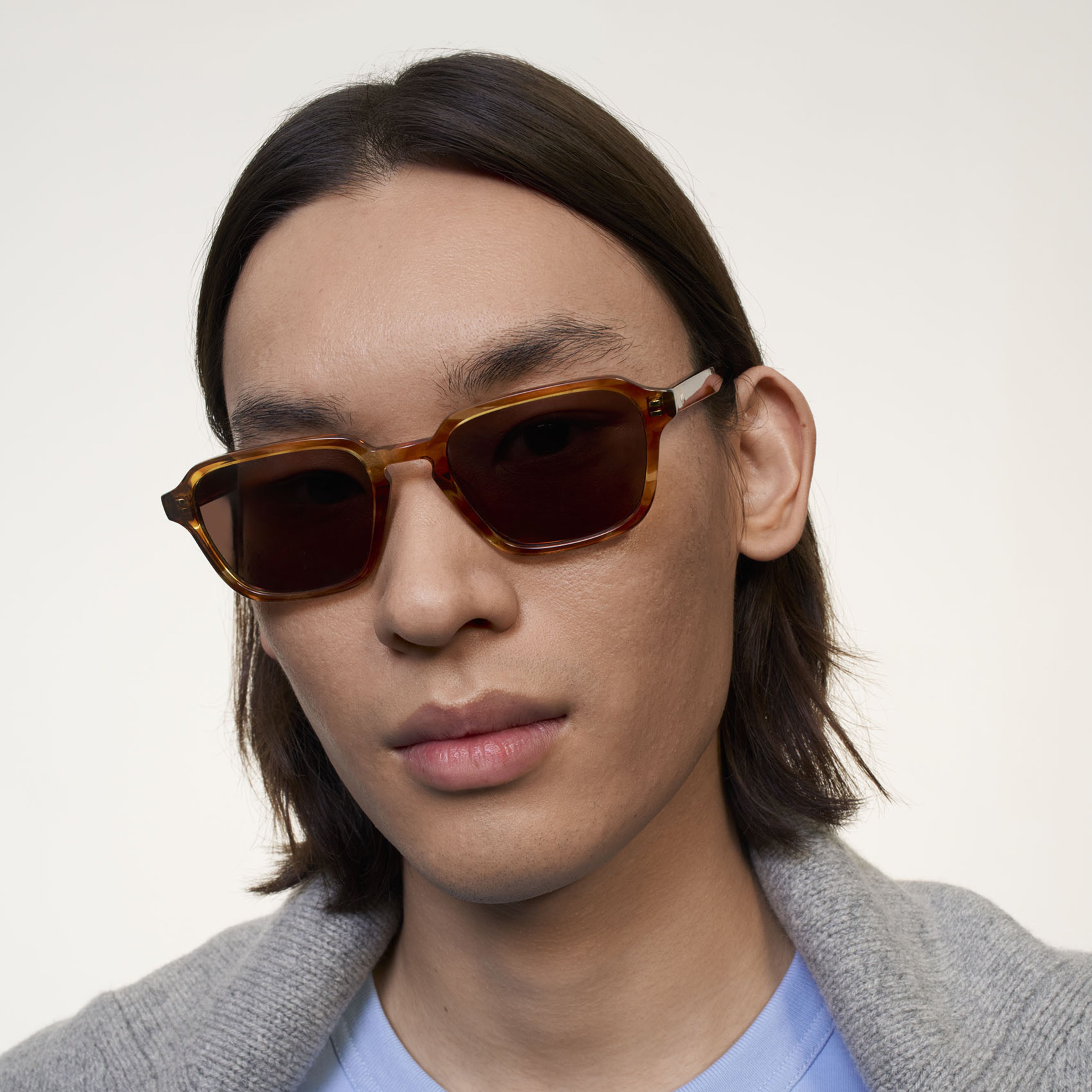 Ace & Tate Sonnenbrillen | Hexagonal Acetat in Braun, Orange