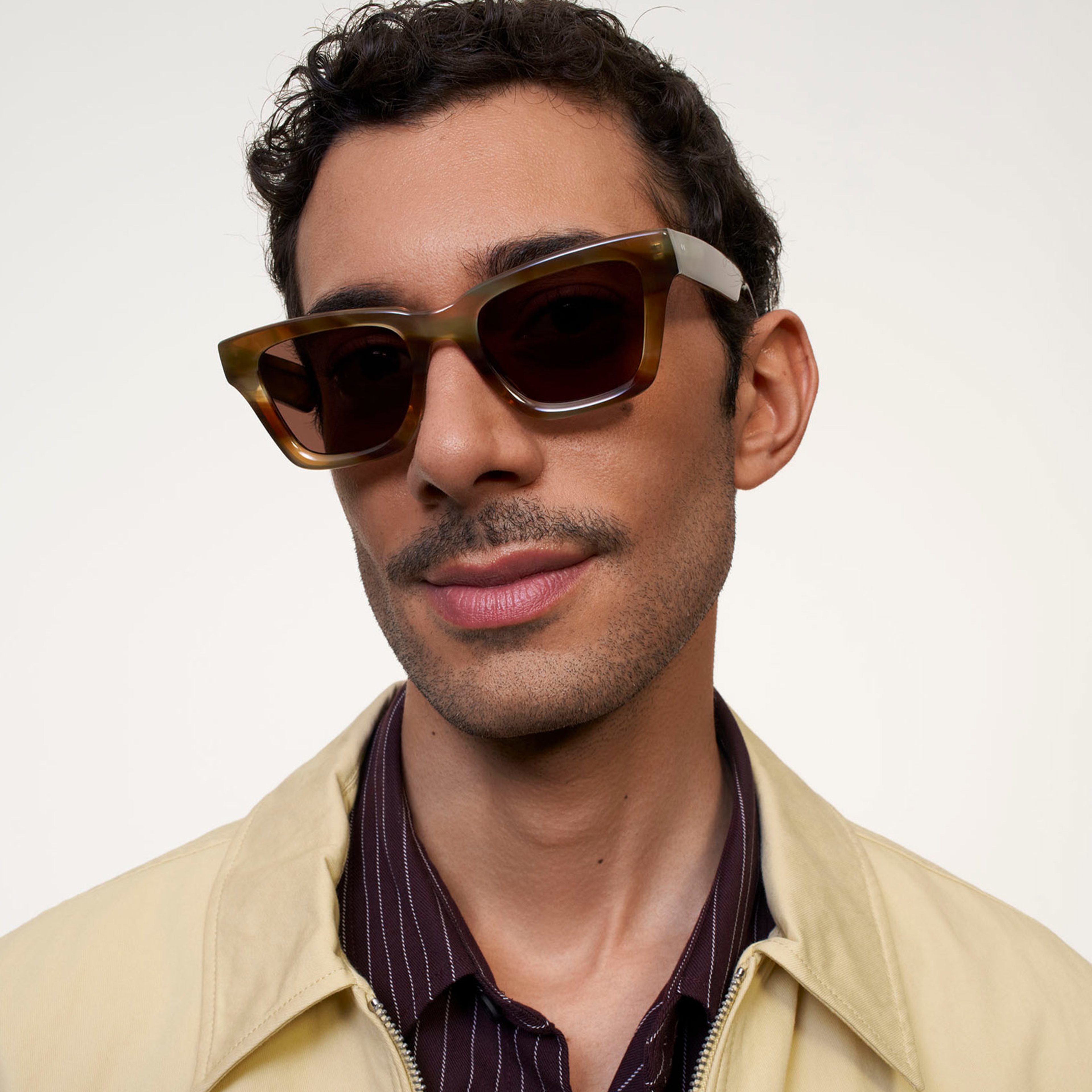 Ace & Tate Sunglasses | Square Acetate in Orange, Yellow, Brown, Green