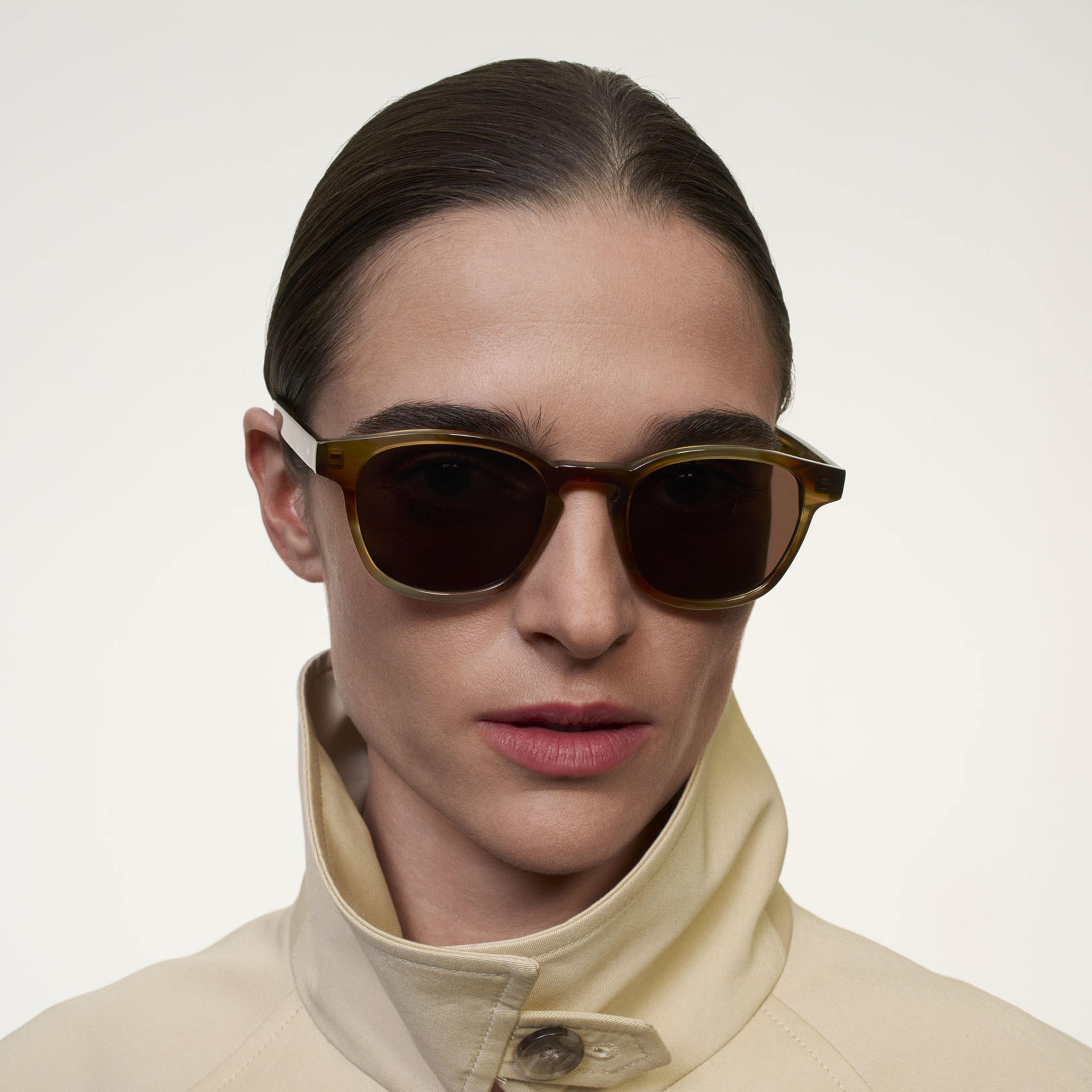 Ace & Tate Sonnenbrillen | Quadratisch Acetat in Orange, Gelb, Braun, Grün