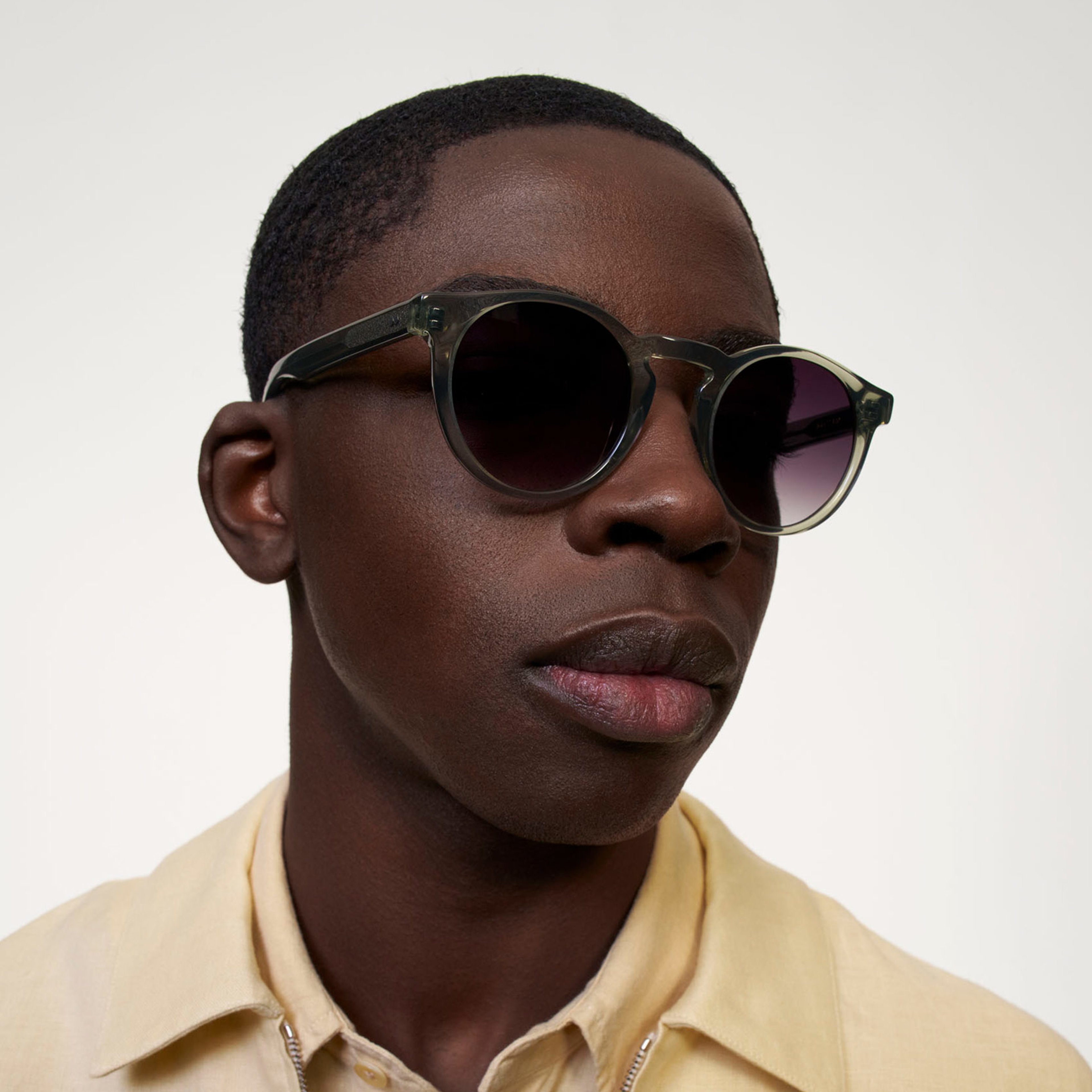 Ace & Tate Zonnebrillen | Rond Acetaat in Blauw, transparant