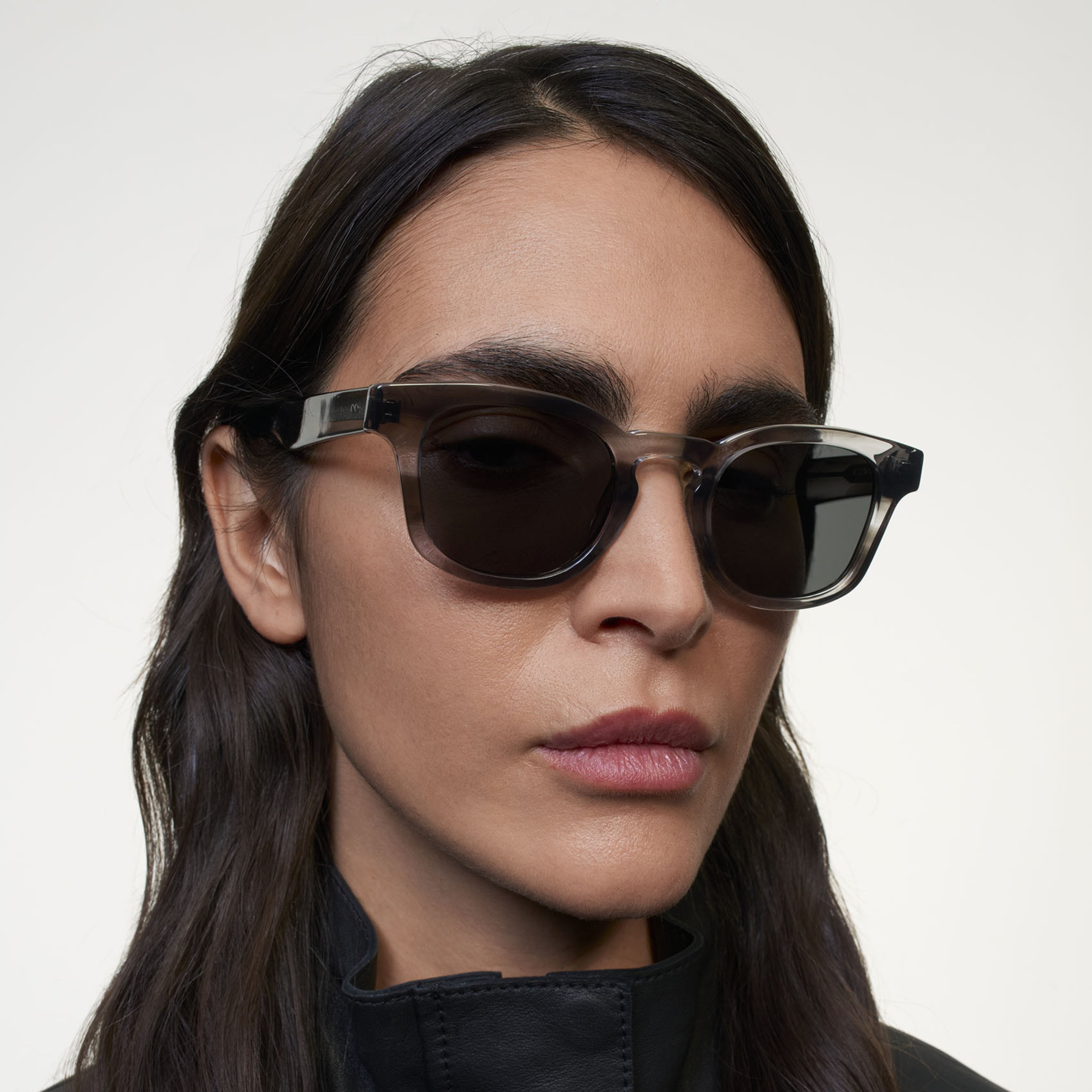 Ace & Tate Sunglasses | Round Acetate in Clear, Grey