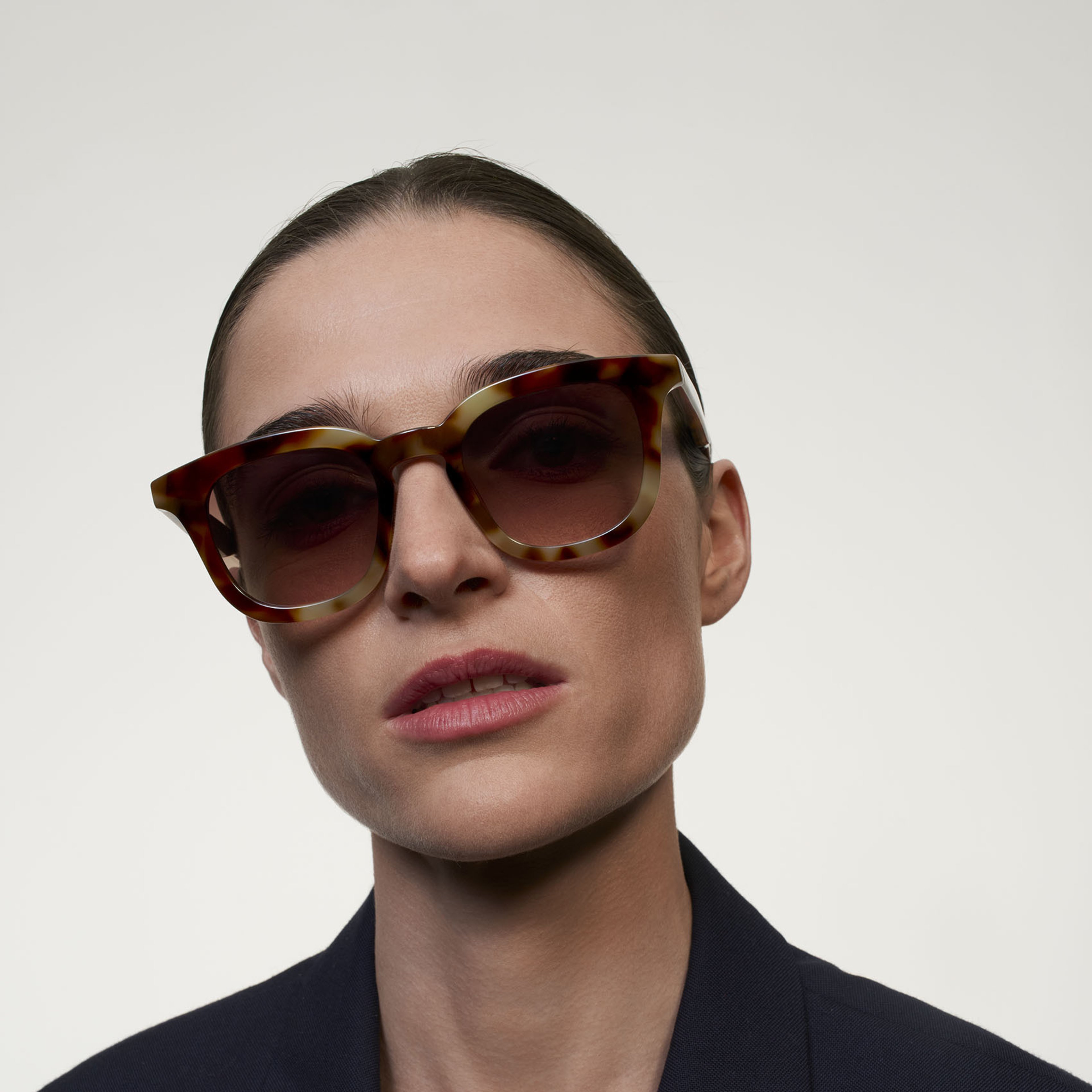 Ace & Tate Sunglasses | Square Acetate in Brown, Yellow