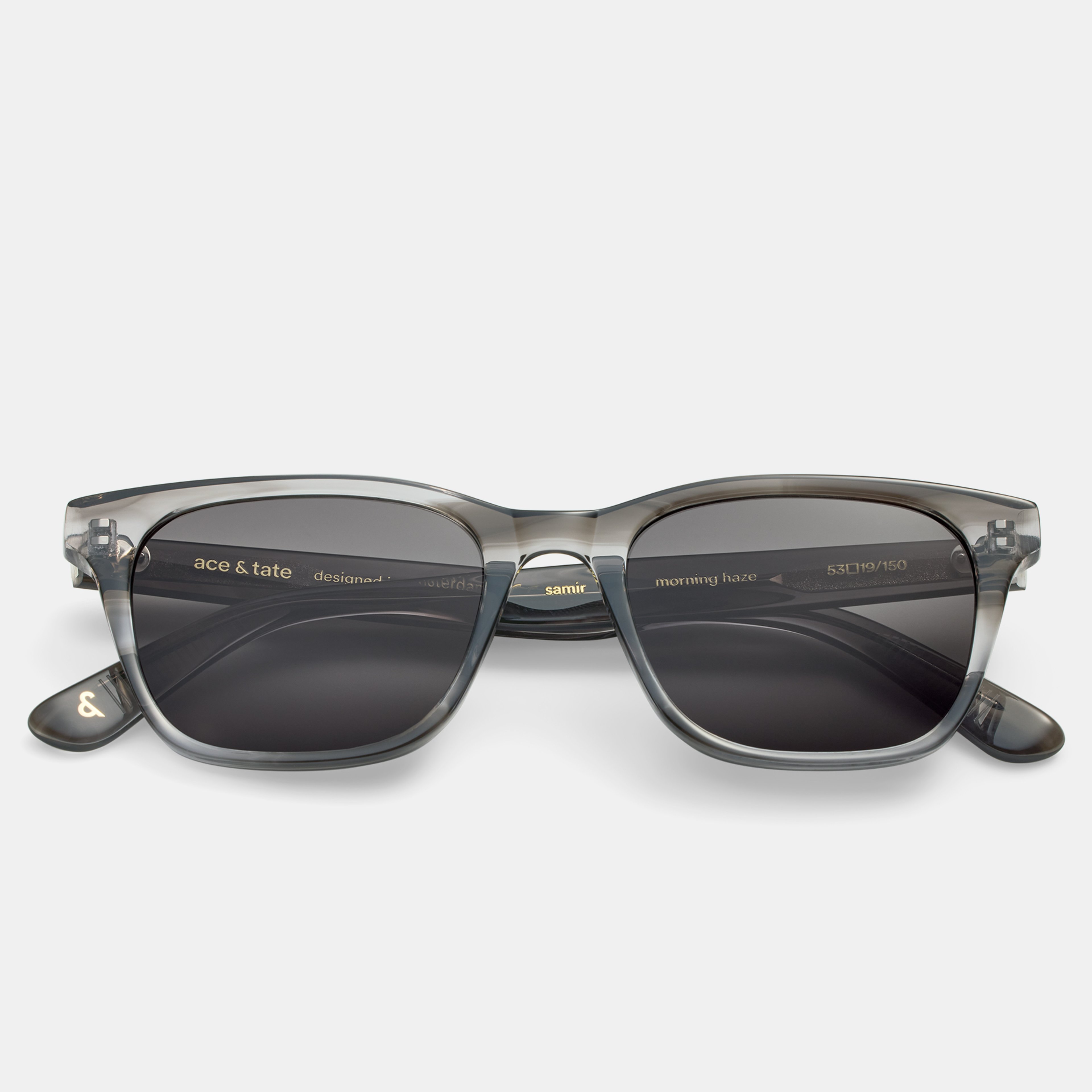 Ace & Tate Sonnenbrillen | Quadratisch Acetat in Transparent, Grau