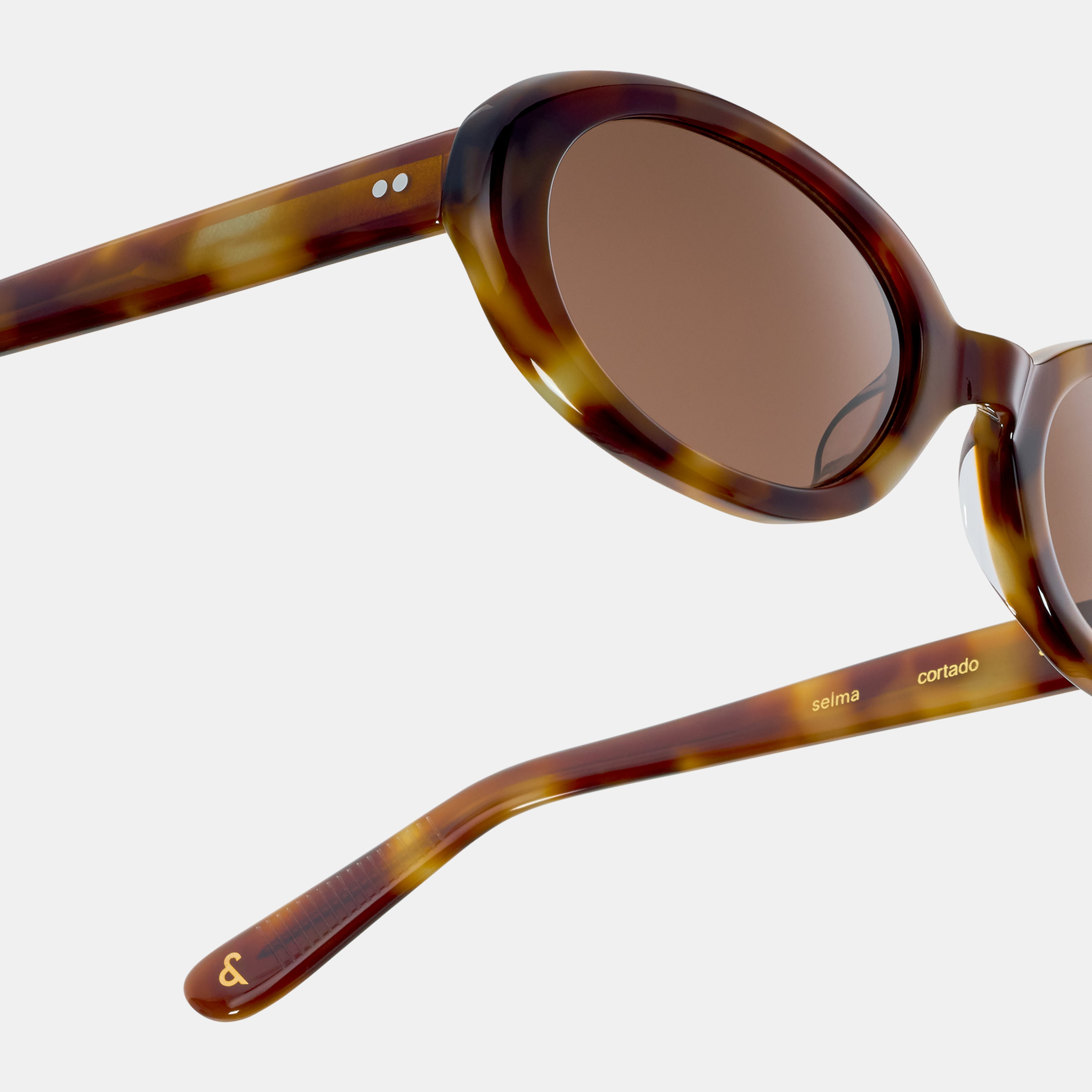 Ace & Tate Sunglasses | Oval Acetate in Brown, Yellow