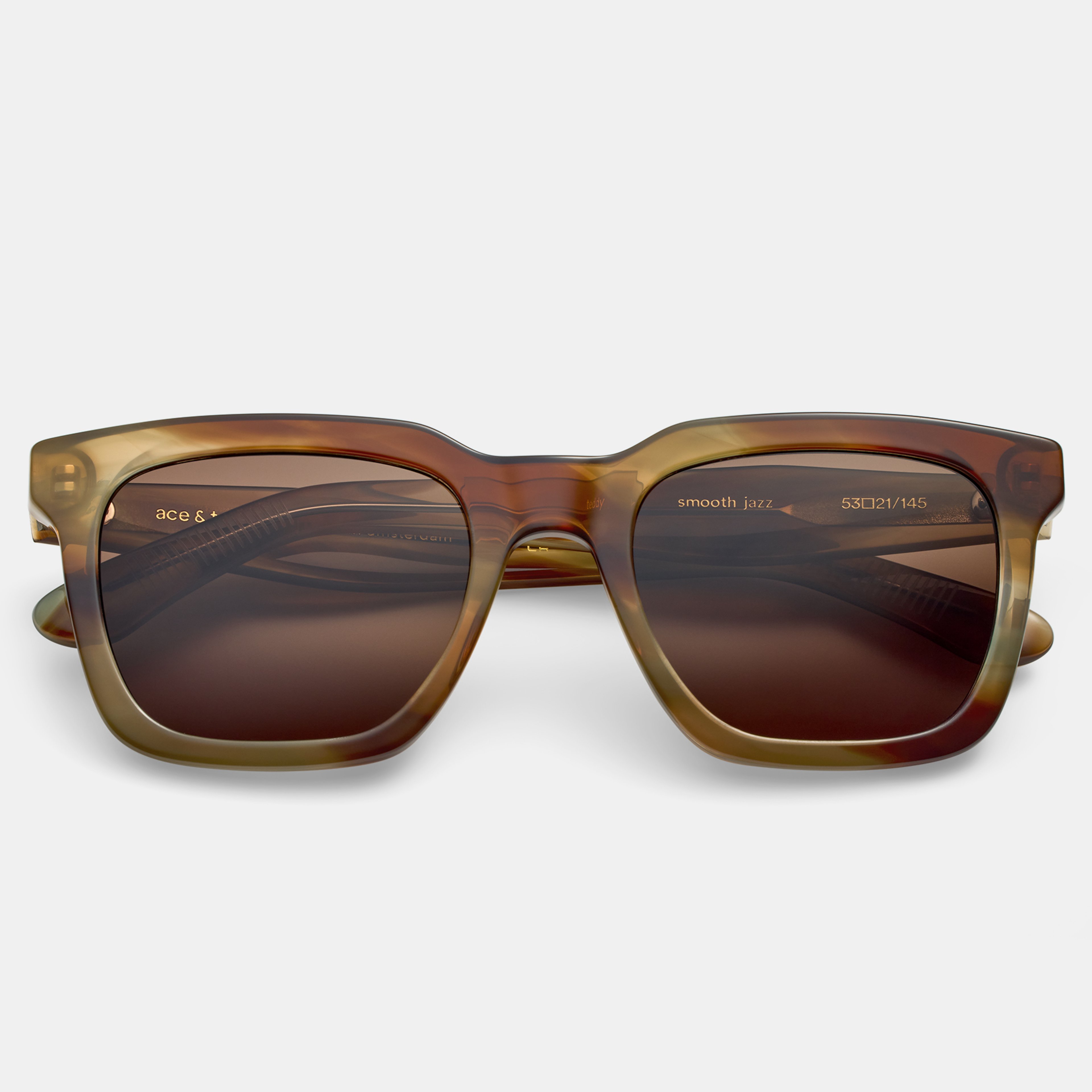 Ace & Tate Sunglasses | Square Acetate in Orange, Yellow, Brown, Green