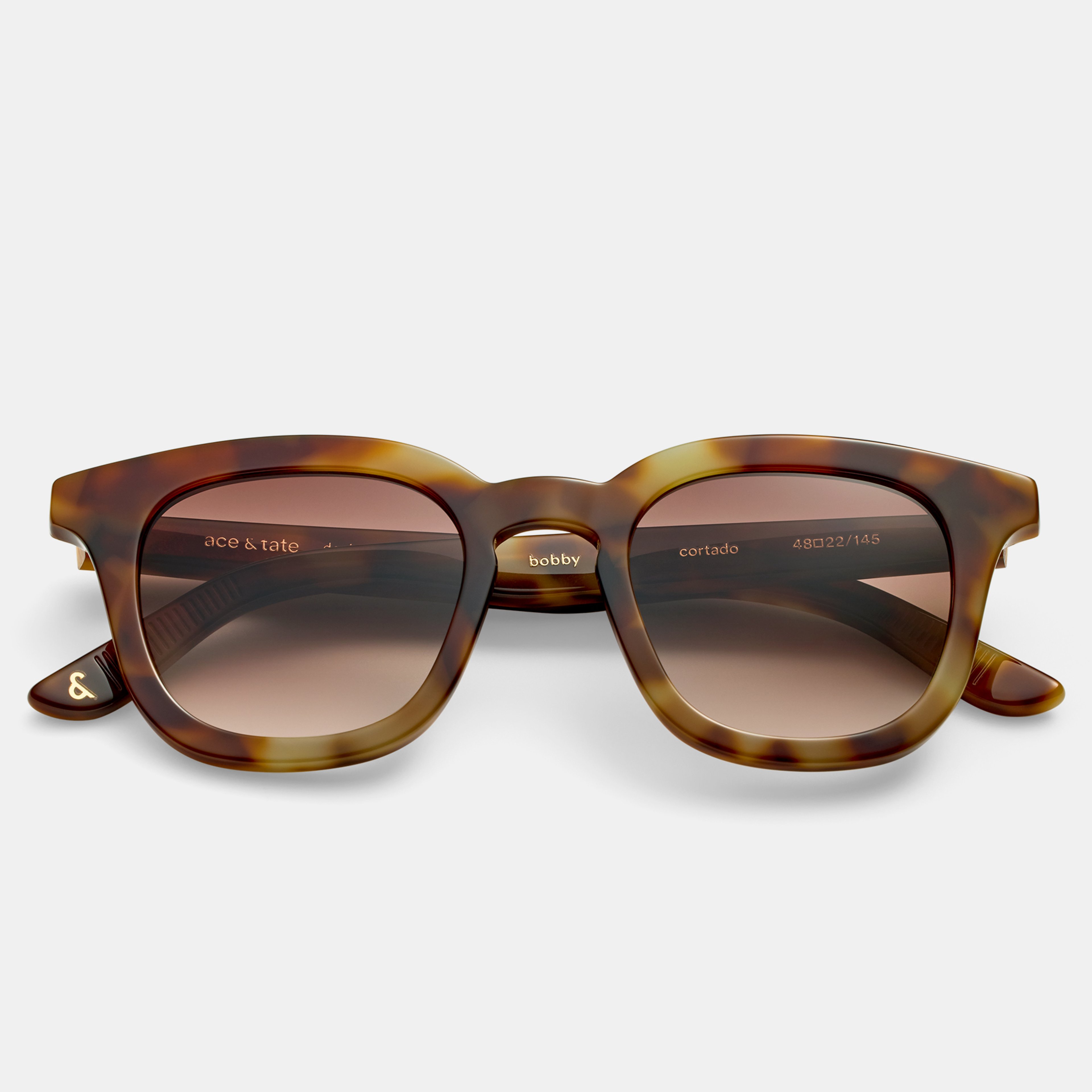 Ace & Tate Sunglasses | Square Acetate in Brown, Yellow