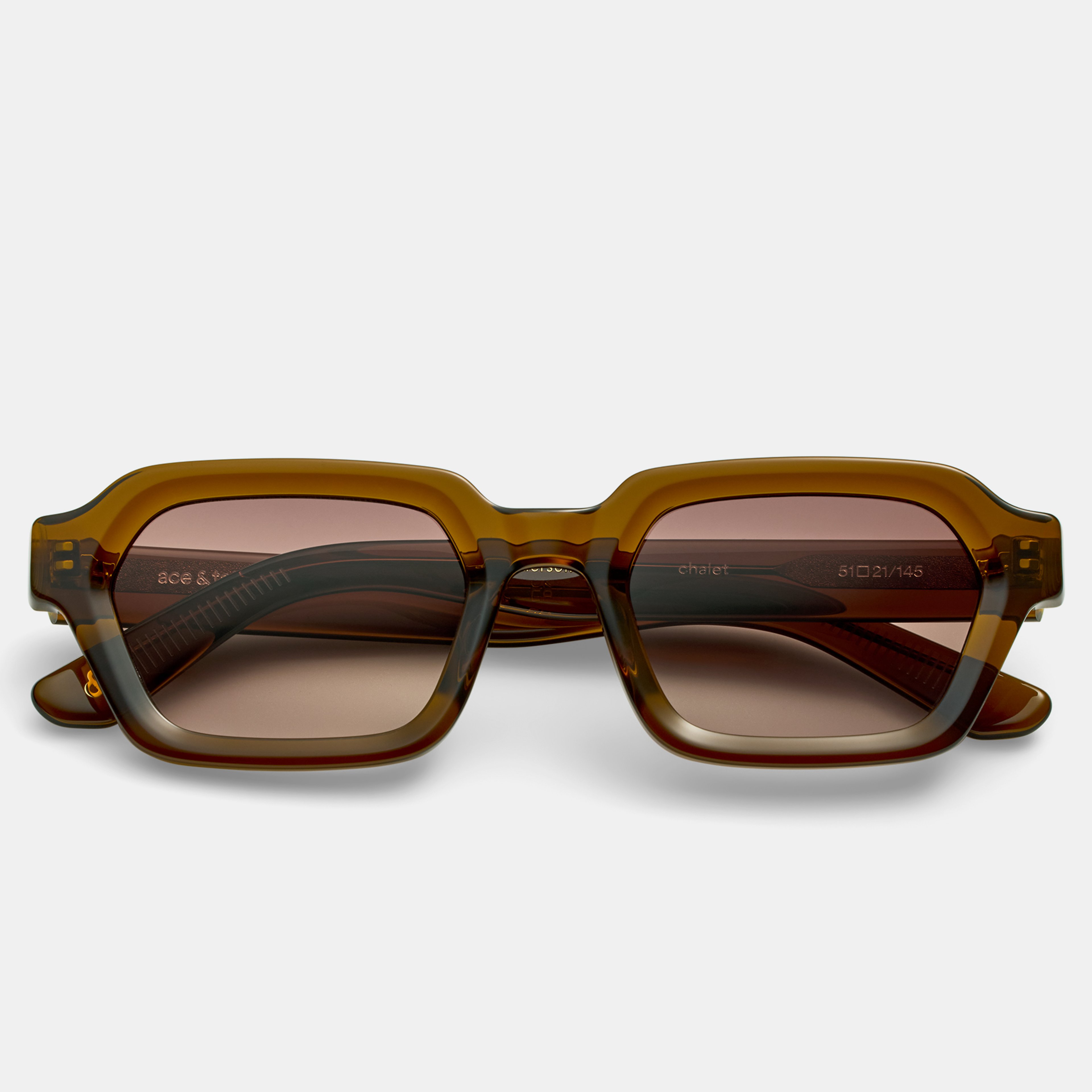 Ace & Tate Sunglasses | Rectangle Acetate in Brown