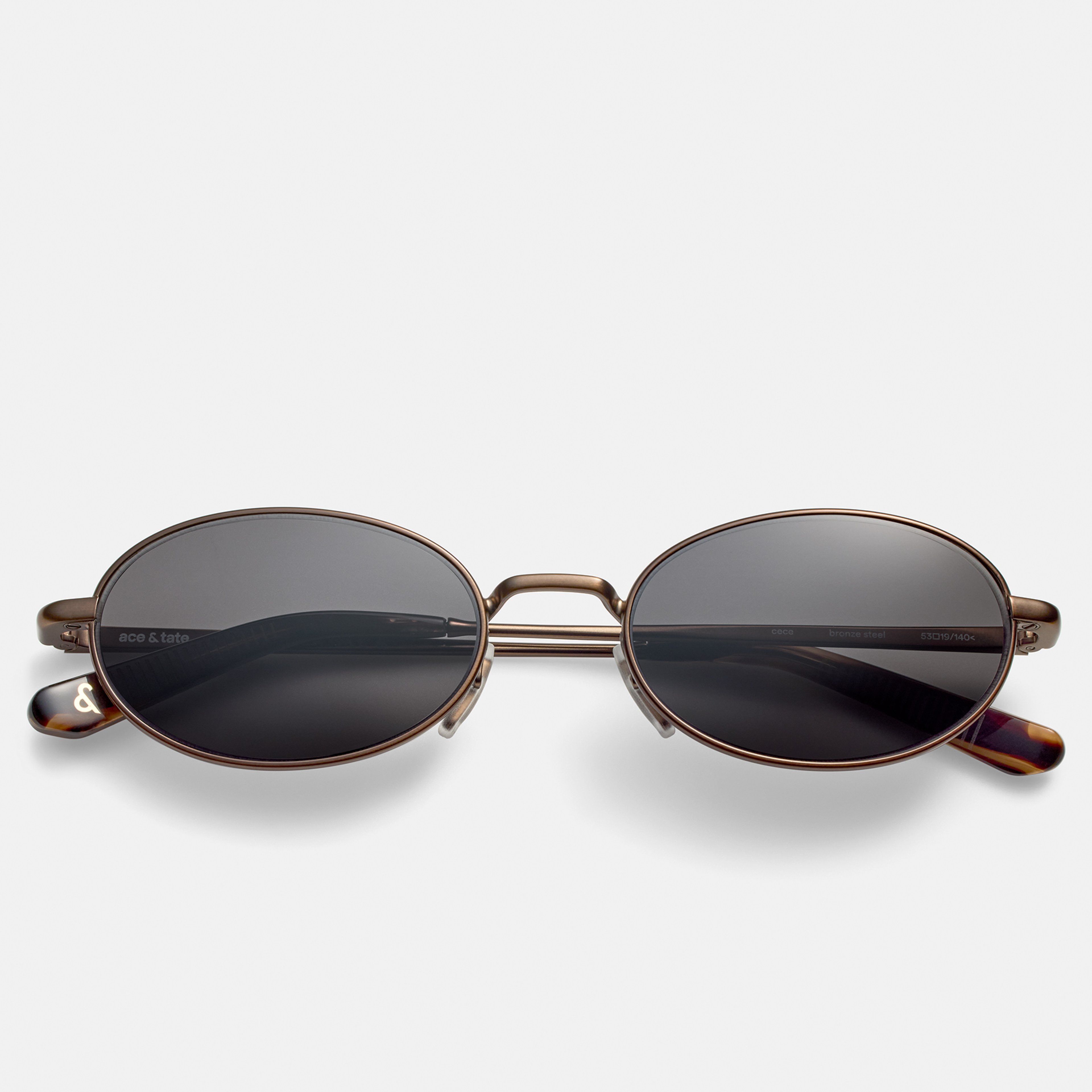 Ace & Tate Sunglasses | Oval Metal in Brown