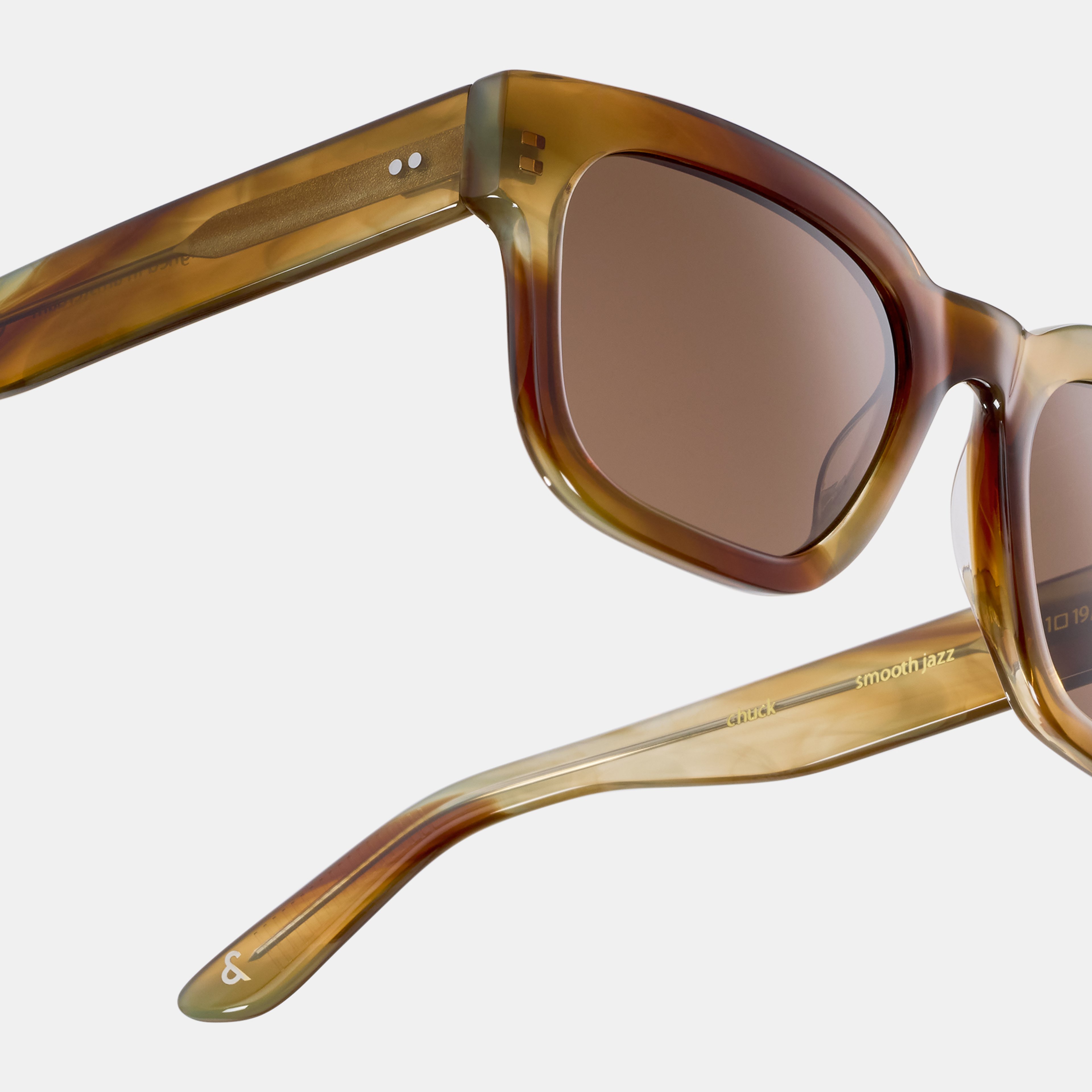 Ace & Tate Sonnenbrillen | Rechteckig Acetat in Orange, Gelb, Braun, Grün