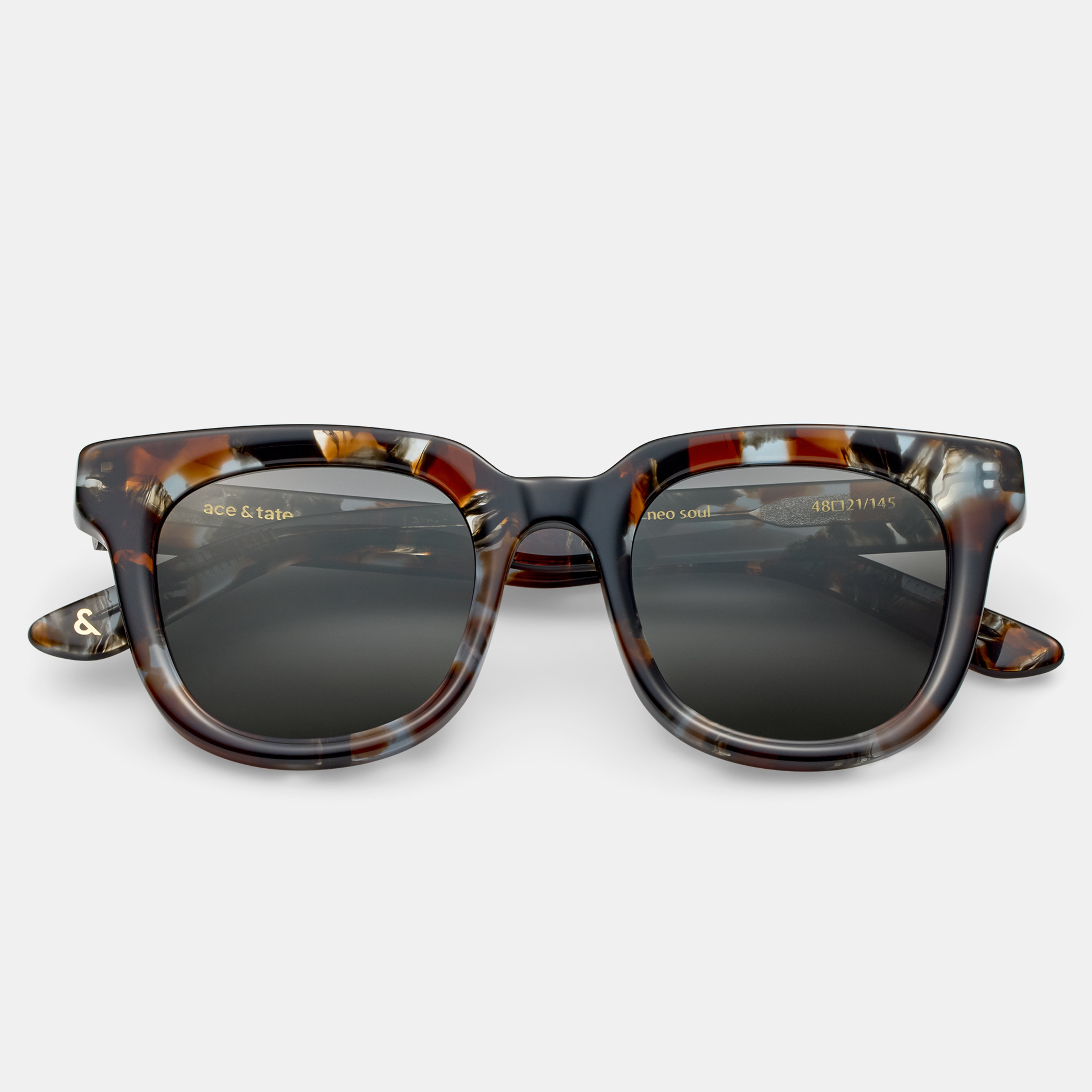 Ace & Tate Sunglasses | Round Acetate in Blue, Black, Brown
