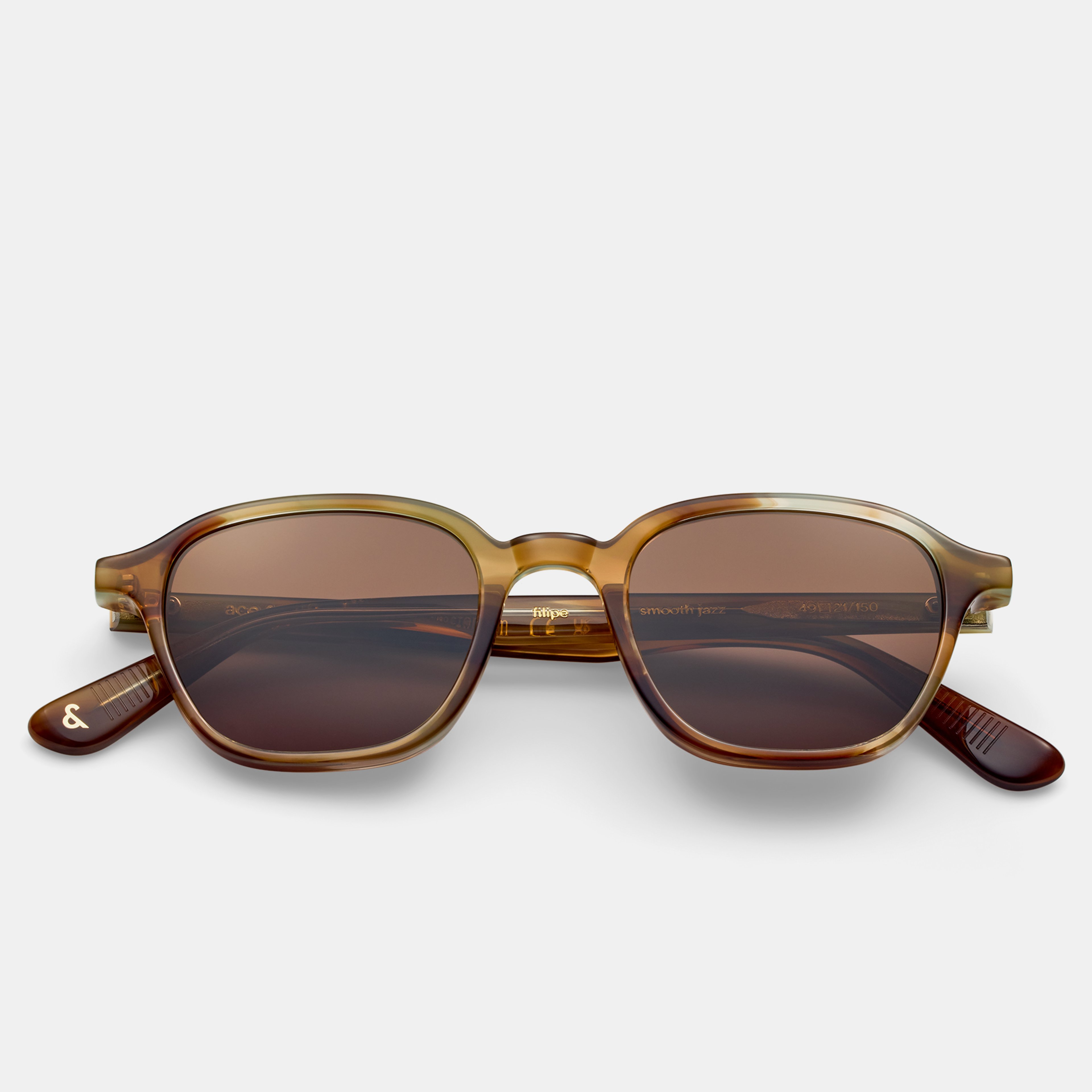 Ace & Tate Sonnenbrillen | Quadratisch Acetat in Orange, Gelb, Braun, Grün