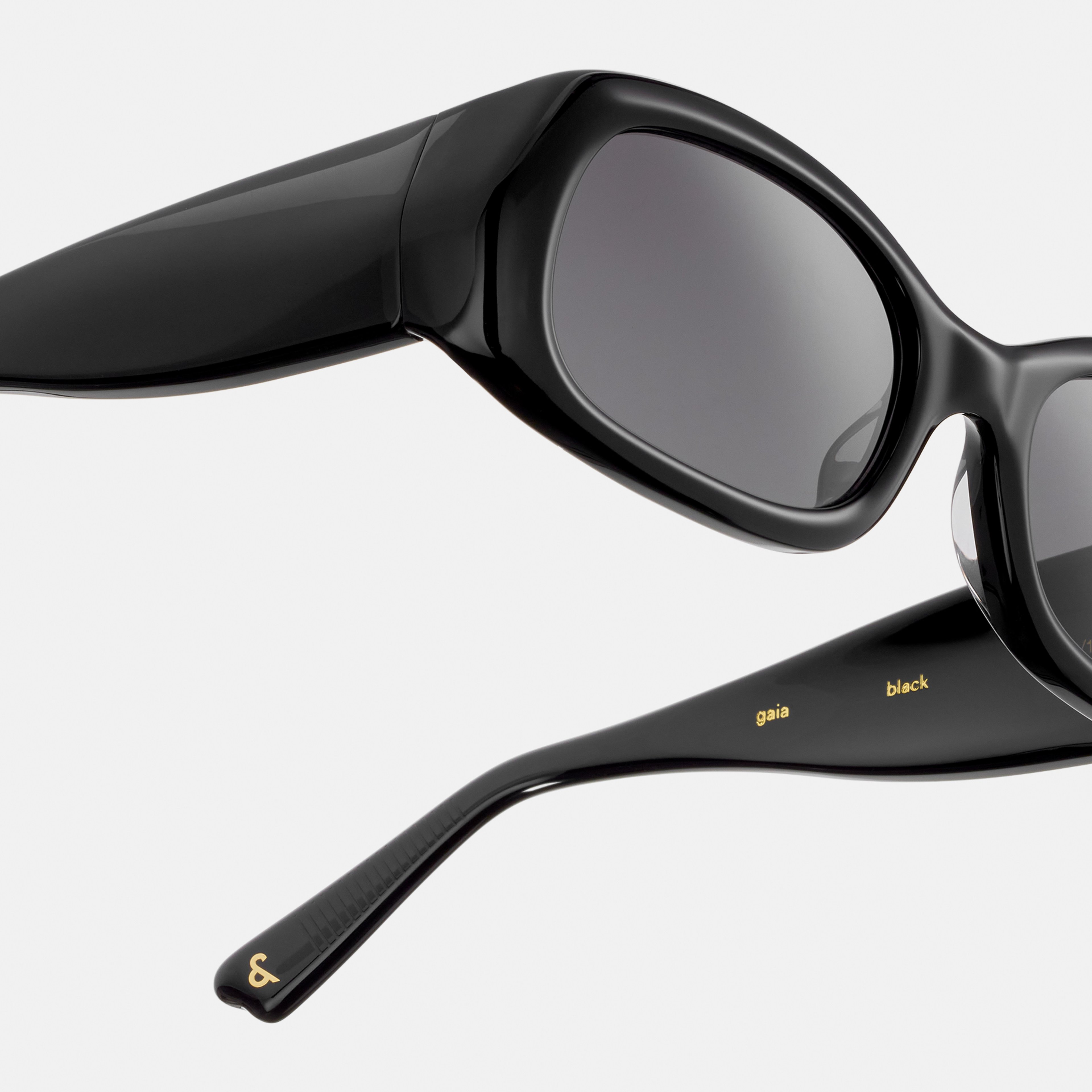 Ace & Tate Sunglasses | Oval Acetate in Black
