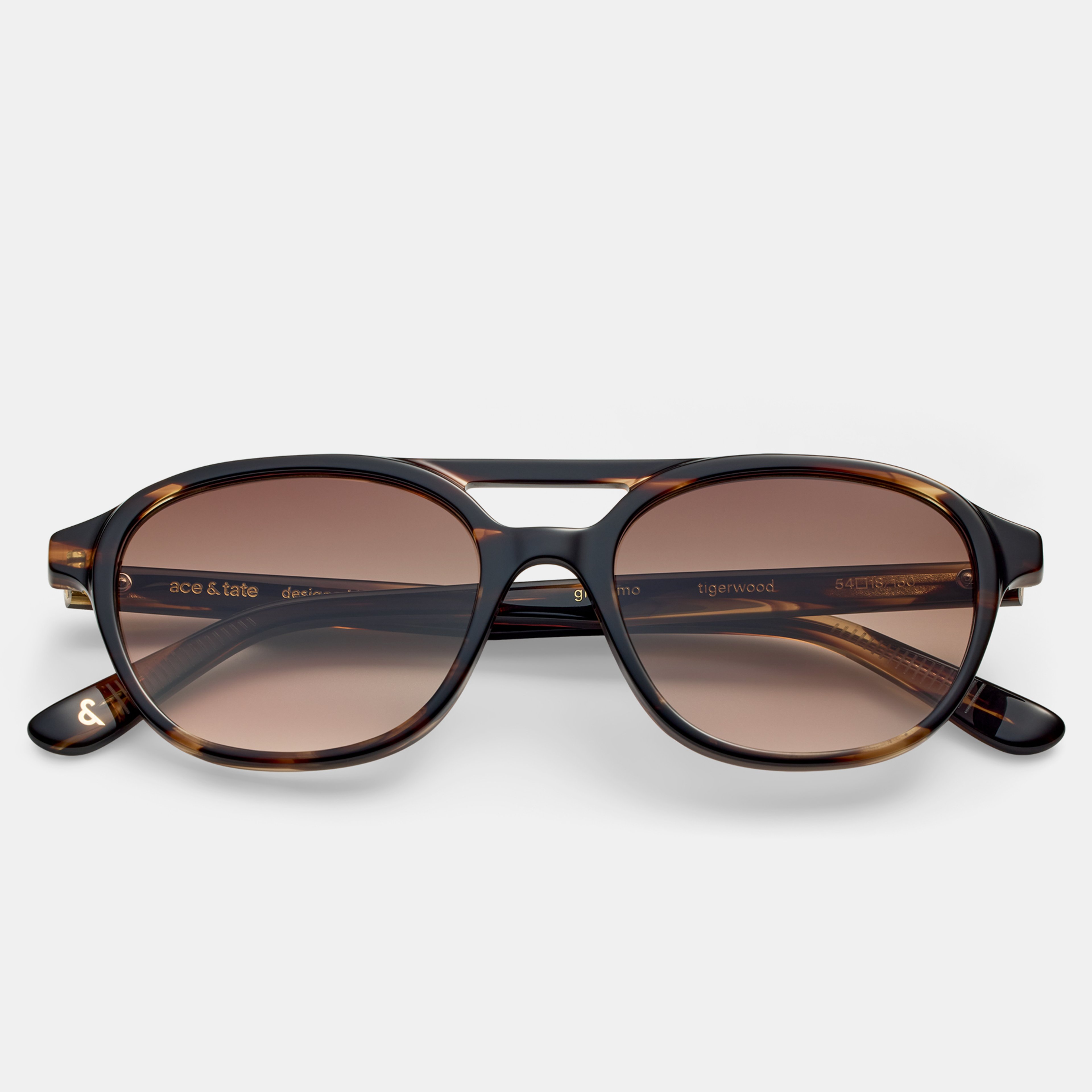 Ace & Tate Sonnenbrillen | Rund Acetat in Braun, Orange