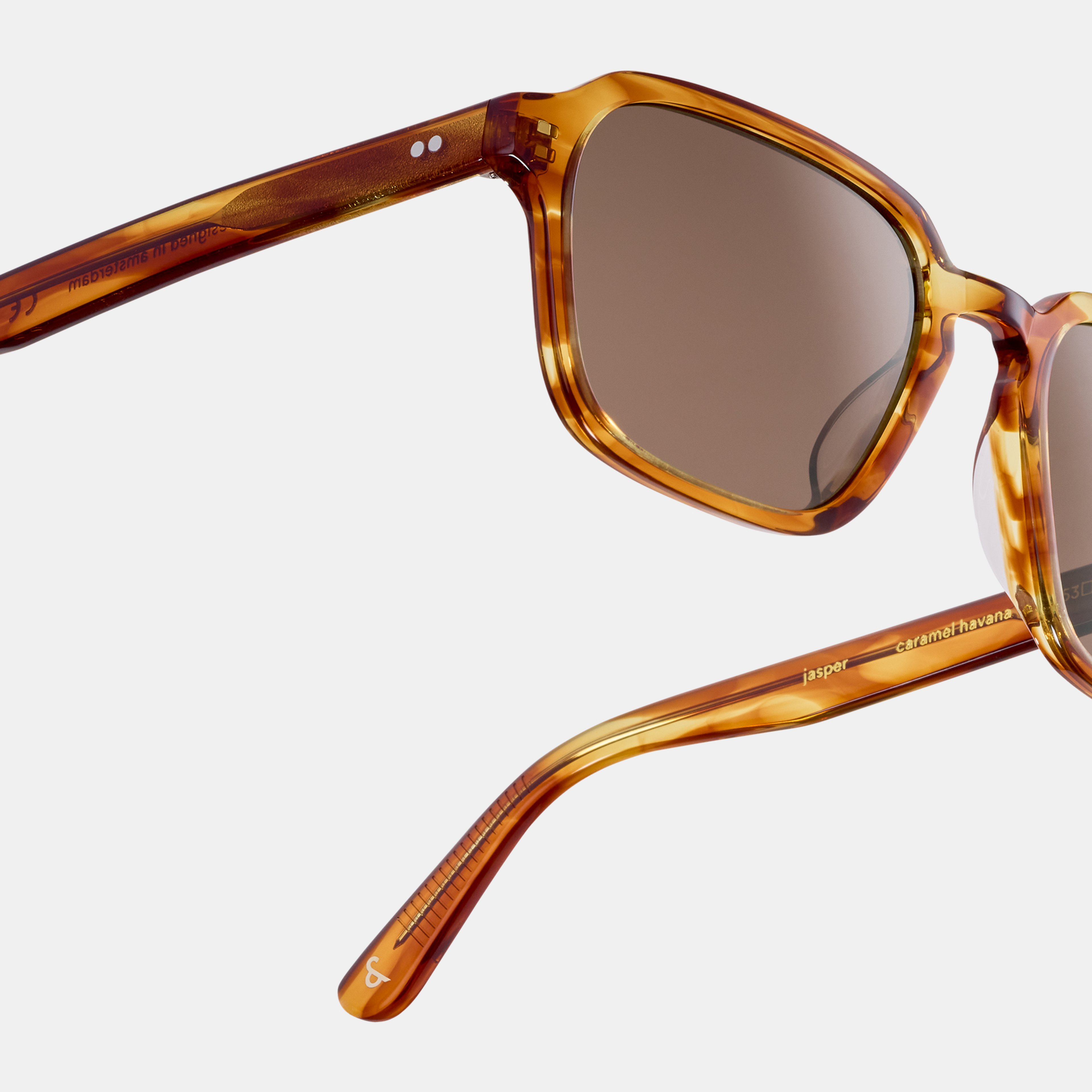 Ace & Tate Sonnenbrillen | Hexagonal Acetat in Braun, Orange