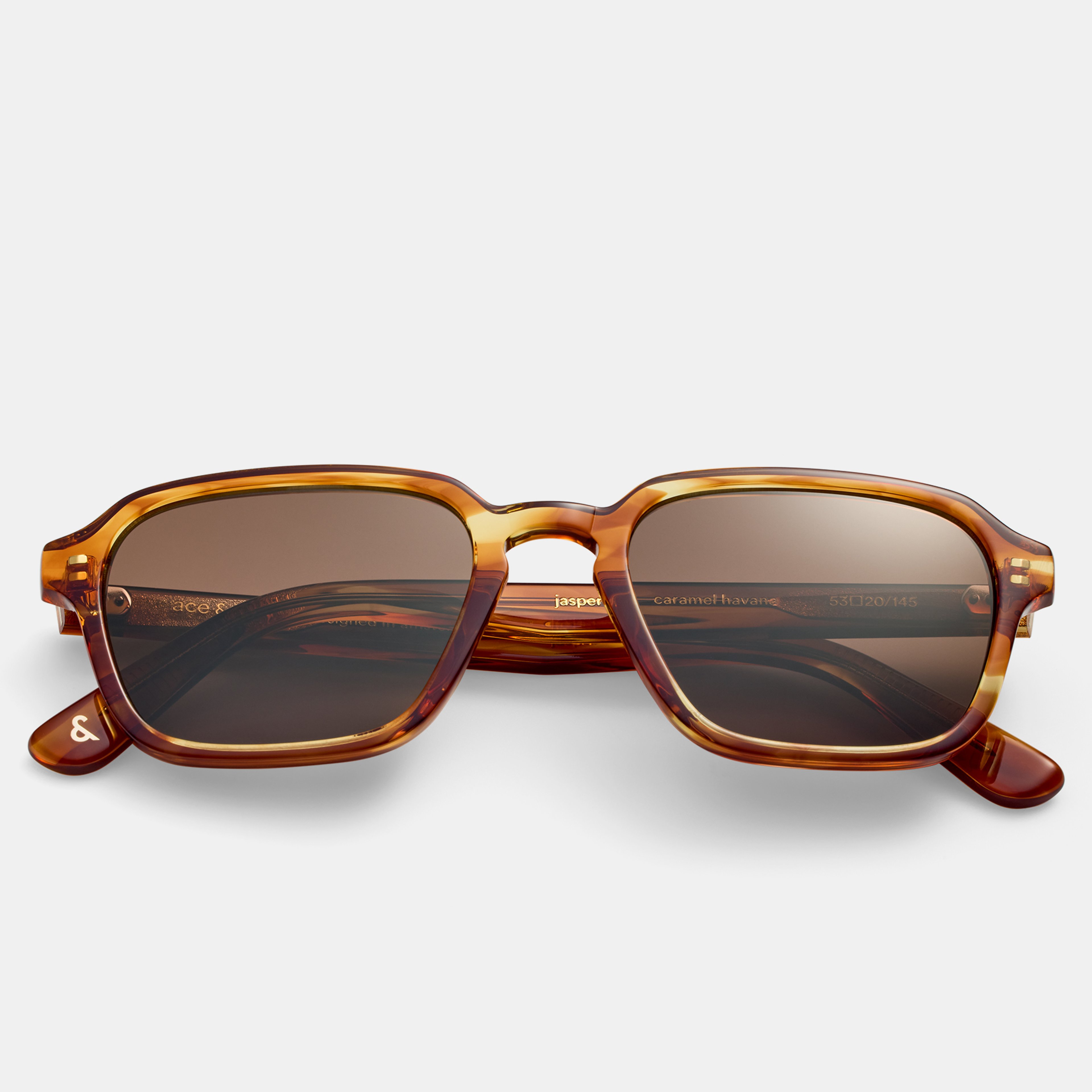 Ace & Tate Sonnenbrillen | Hexagonal Acetat in Braun, Orange