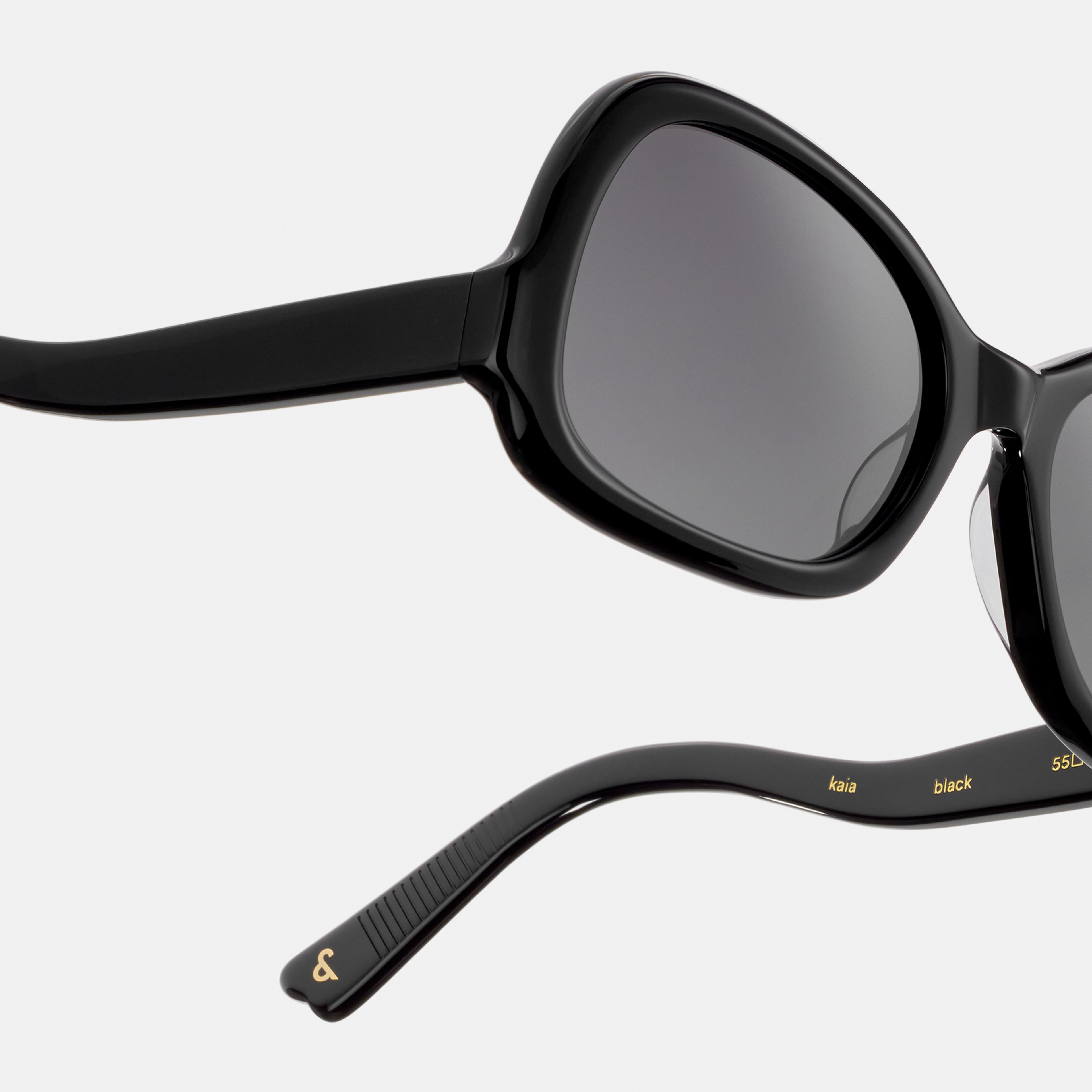 Ace & Tate Sunglasses | Hexagonal Acetate in Black