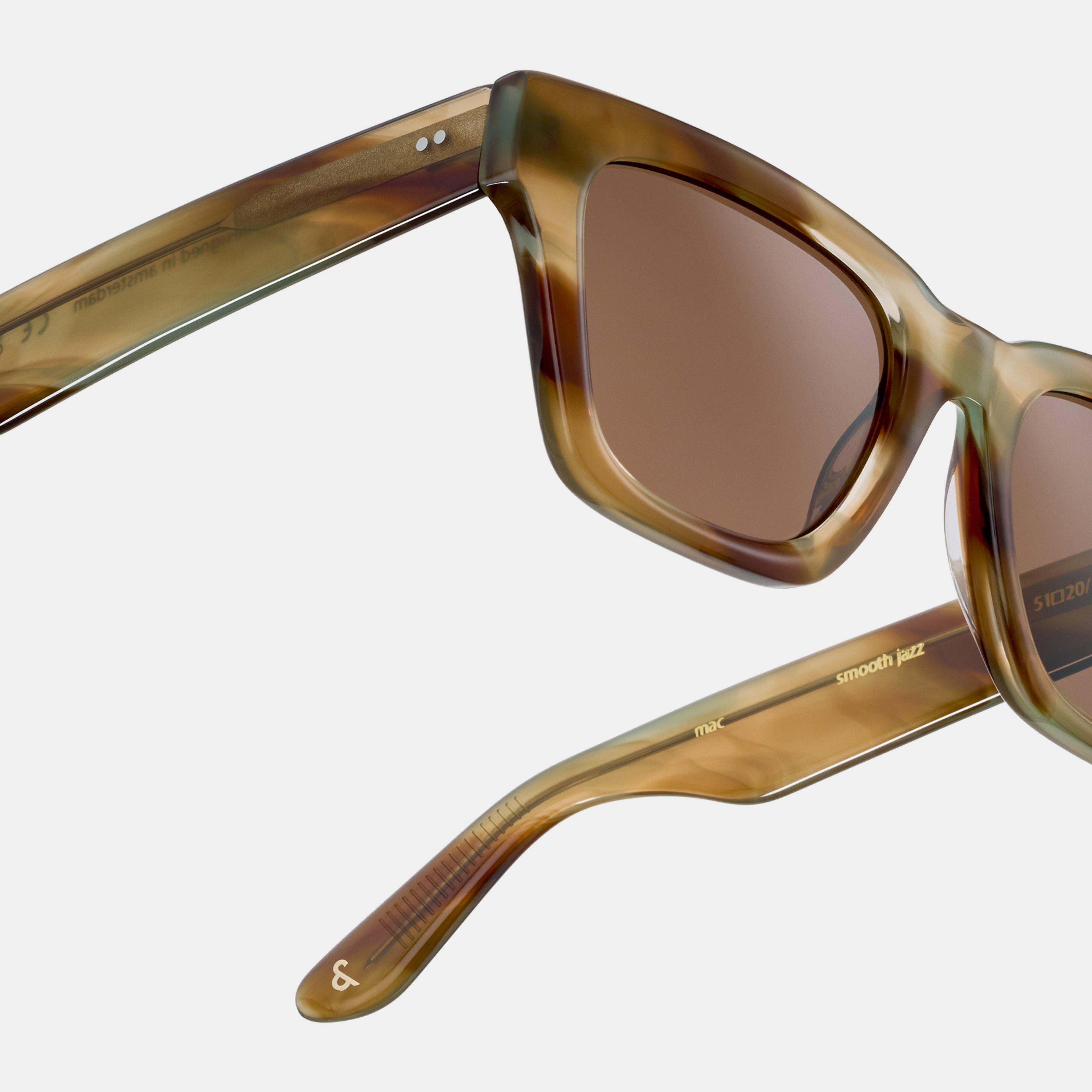 Ace & Tate Sunglasses | Square Acetate in Orange, Yellow, Brown, Green