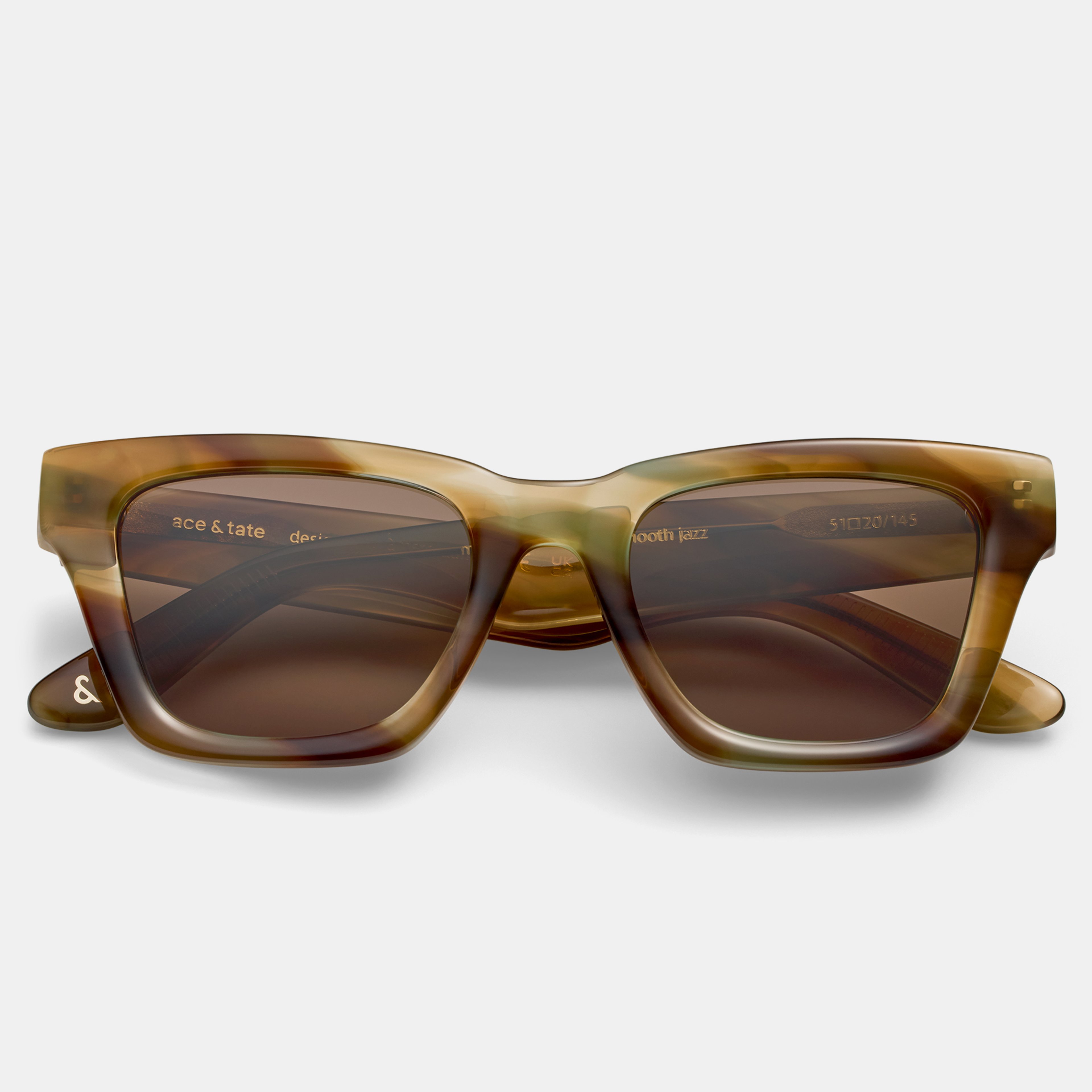 Ace & Tate Sunglasses | Square Acetate in Orange, Yellow, Brown, Green