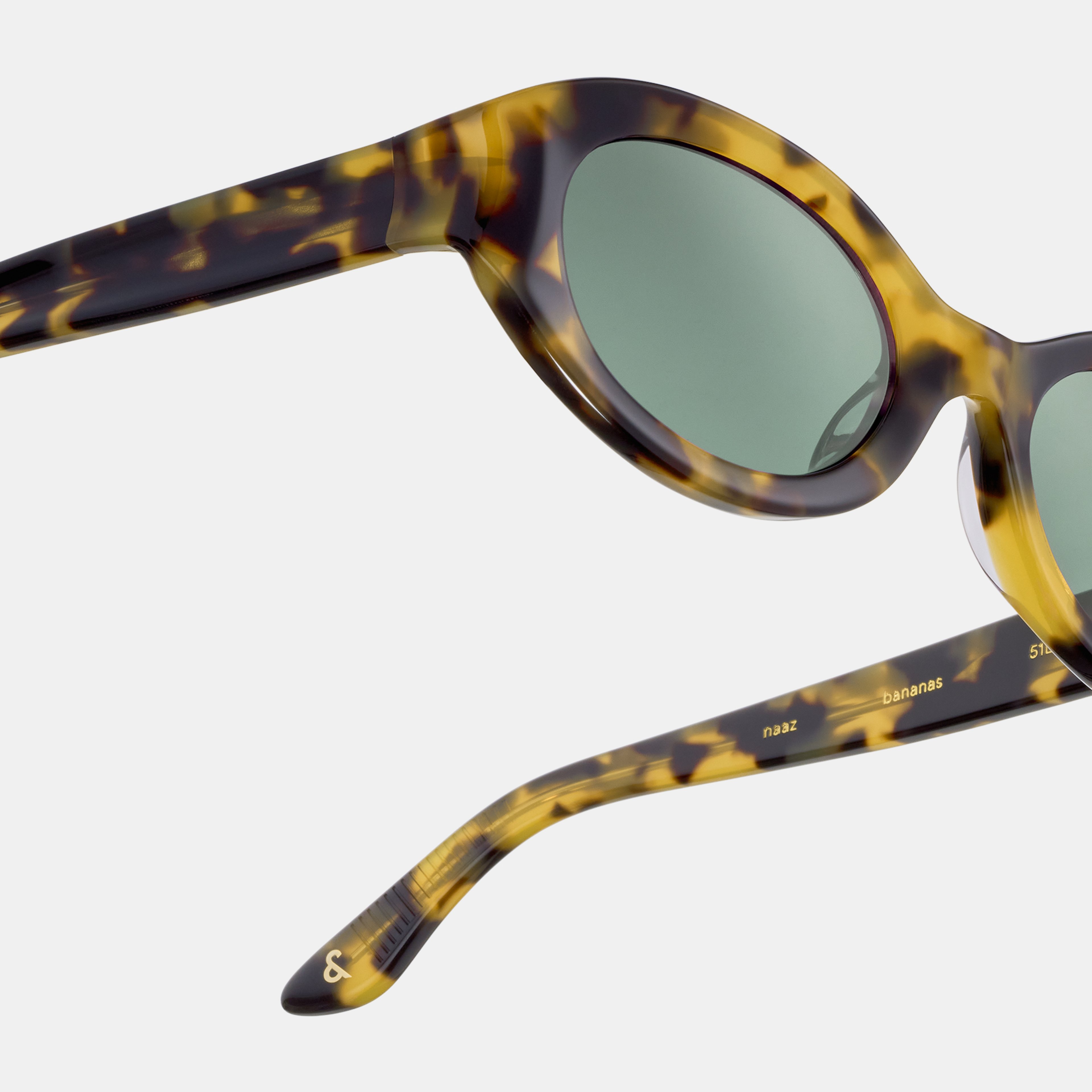 Ace & Tate Zonnebrillen | Oval Acetaat in Zwart, Geel