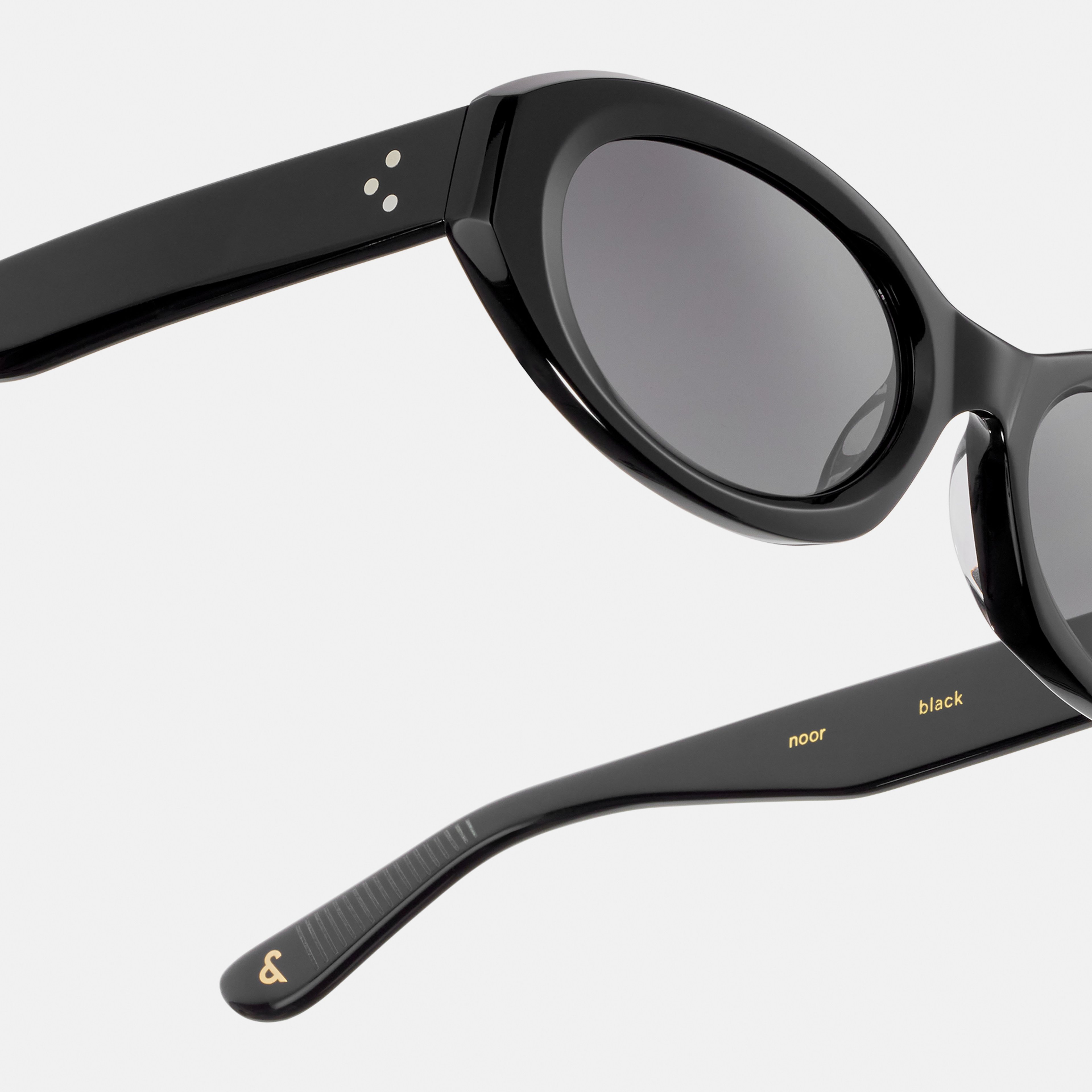 Ace & Tate Sunglasses | Oval Acetate in Black