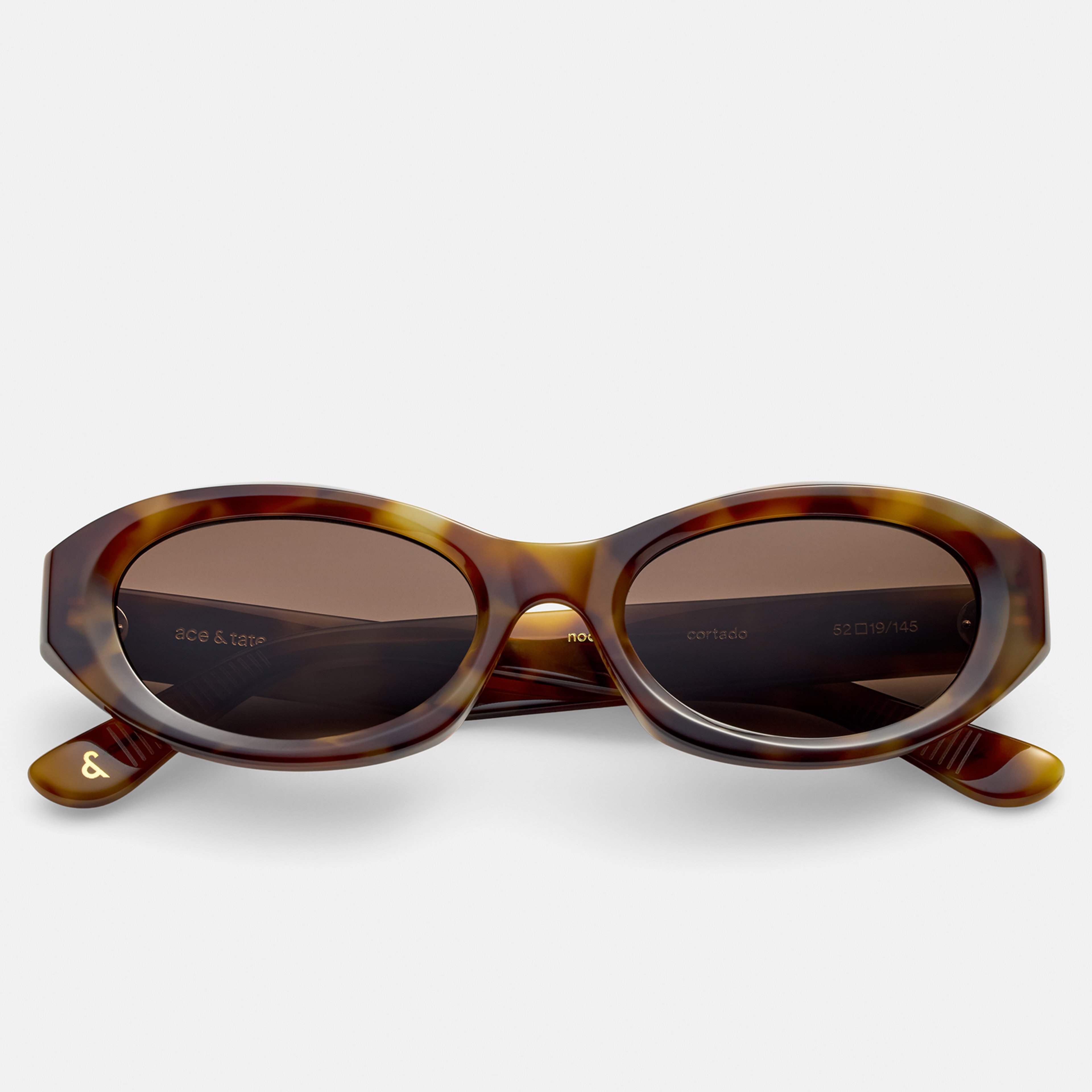 Ace & Tate Sunglasses | Oval Acetate in Brown, Yellow