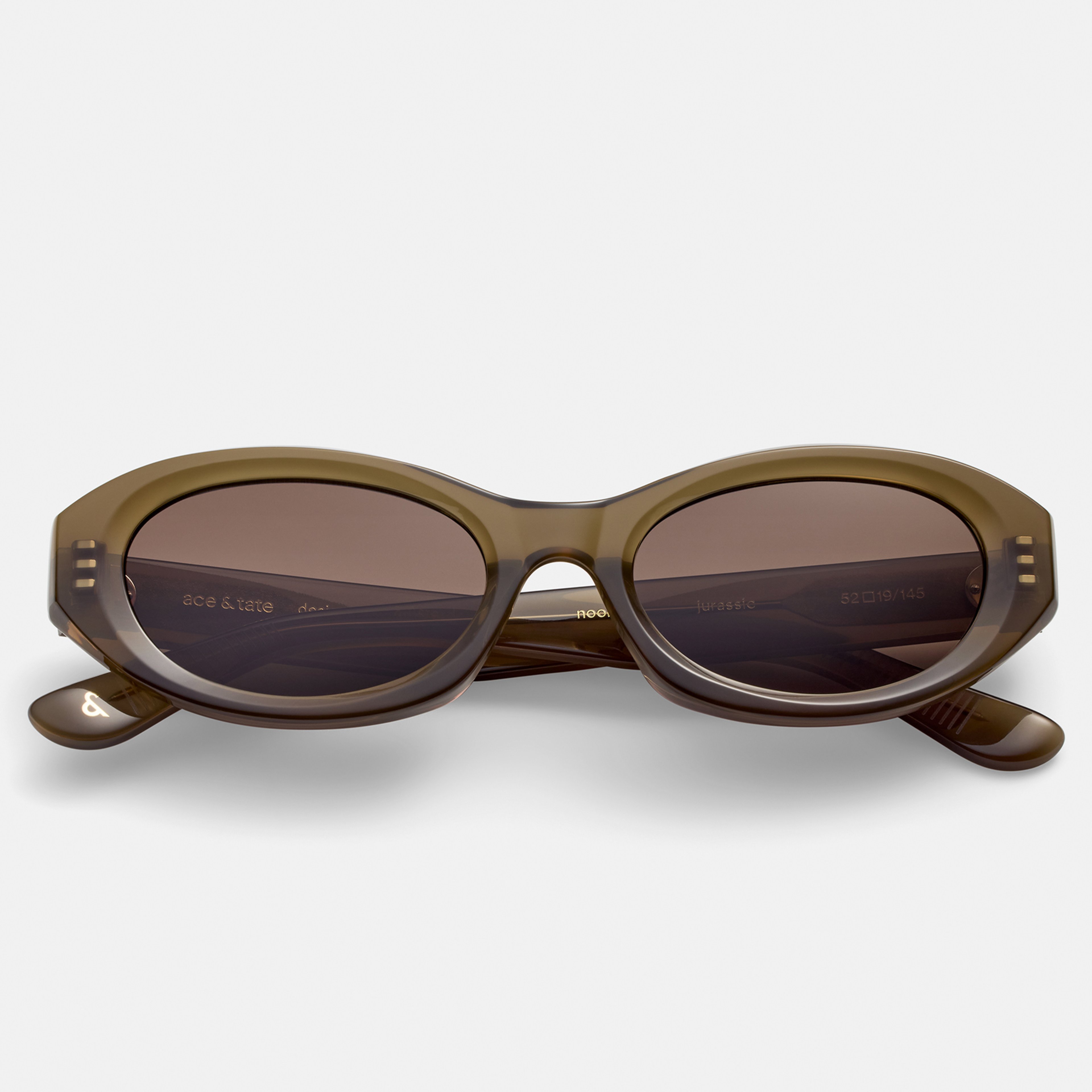 Ace & Tate Sunglasses | Oval Acetate in Green