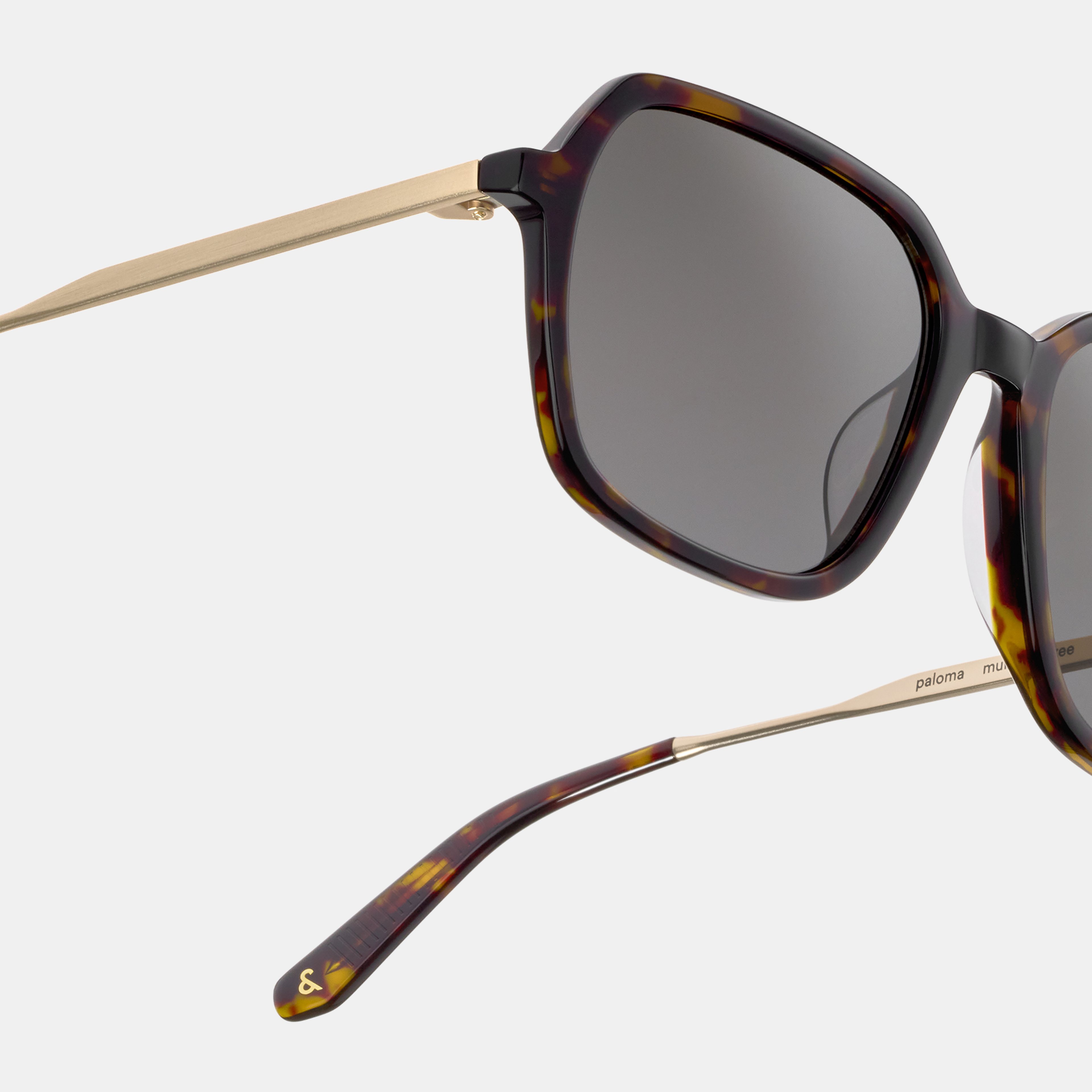 Ace & Tate Zonnebrillen | Vierkant Acetaat in Zwart, Bruin