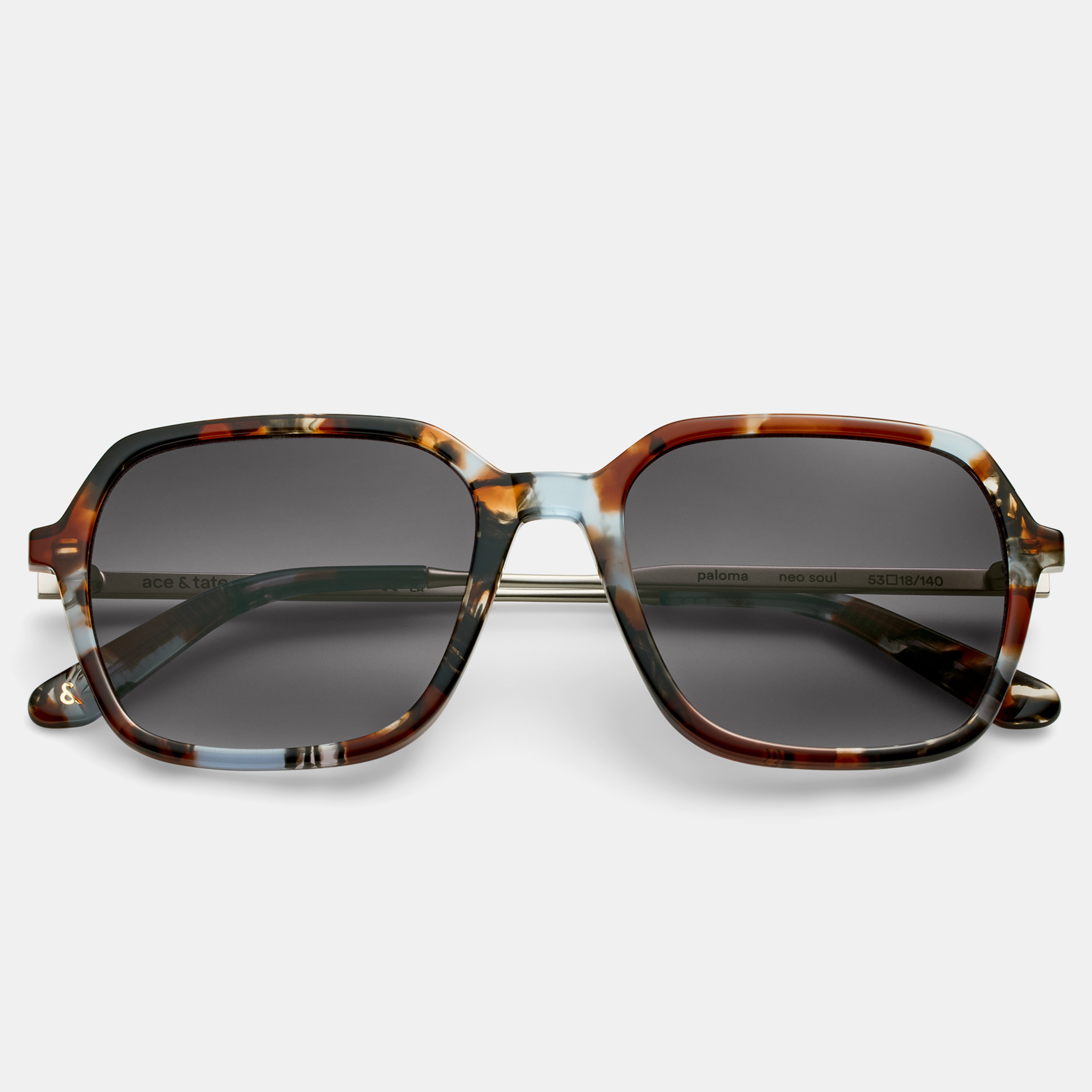 Ace & Tate Zonnebrillen | Vierkant Acetaat in Blauw, Zwart, Bruin