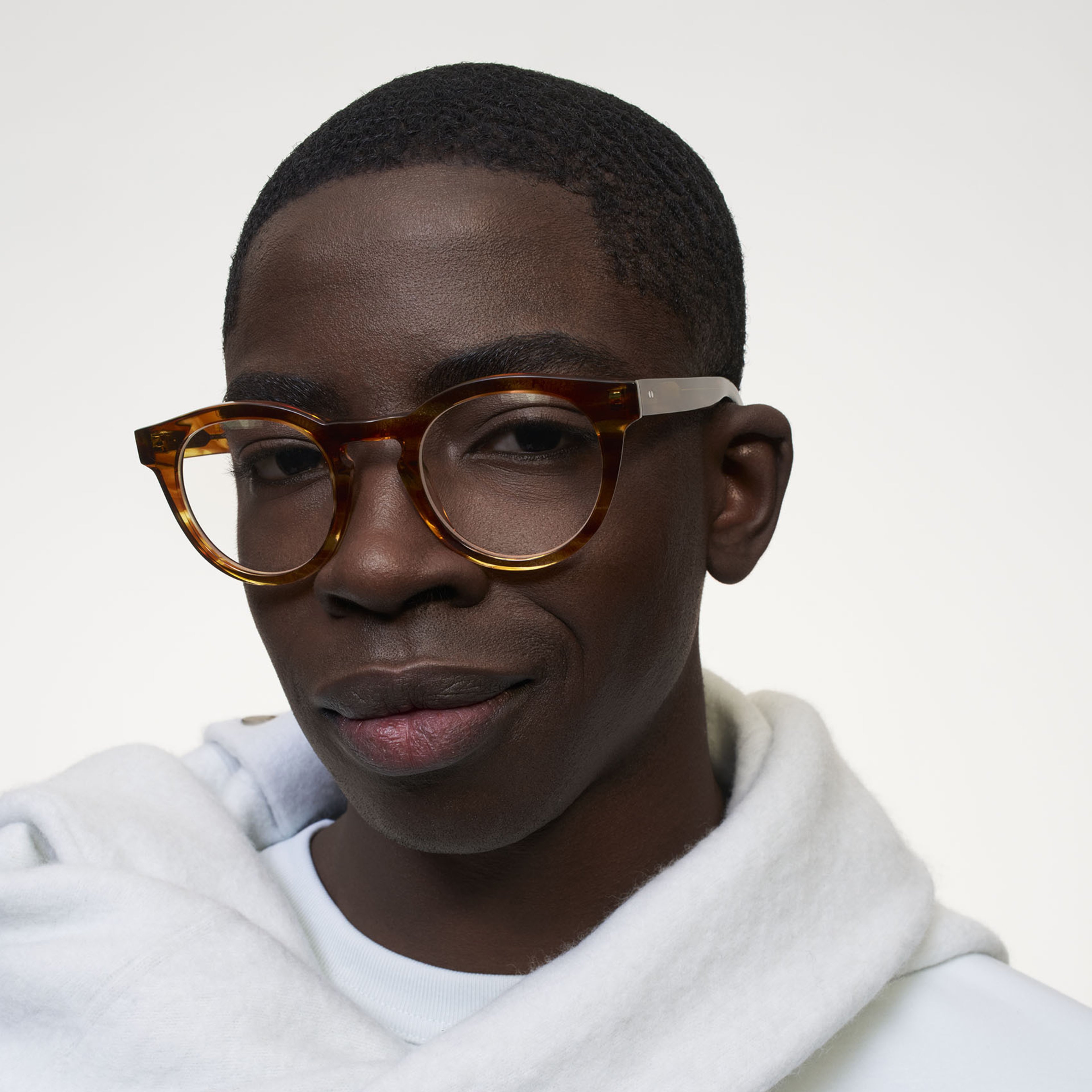 Ace & Tate Glasses | Round Acetate in Brown, Orange