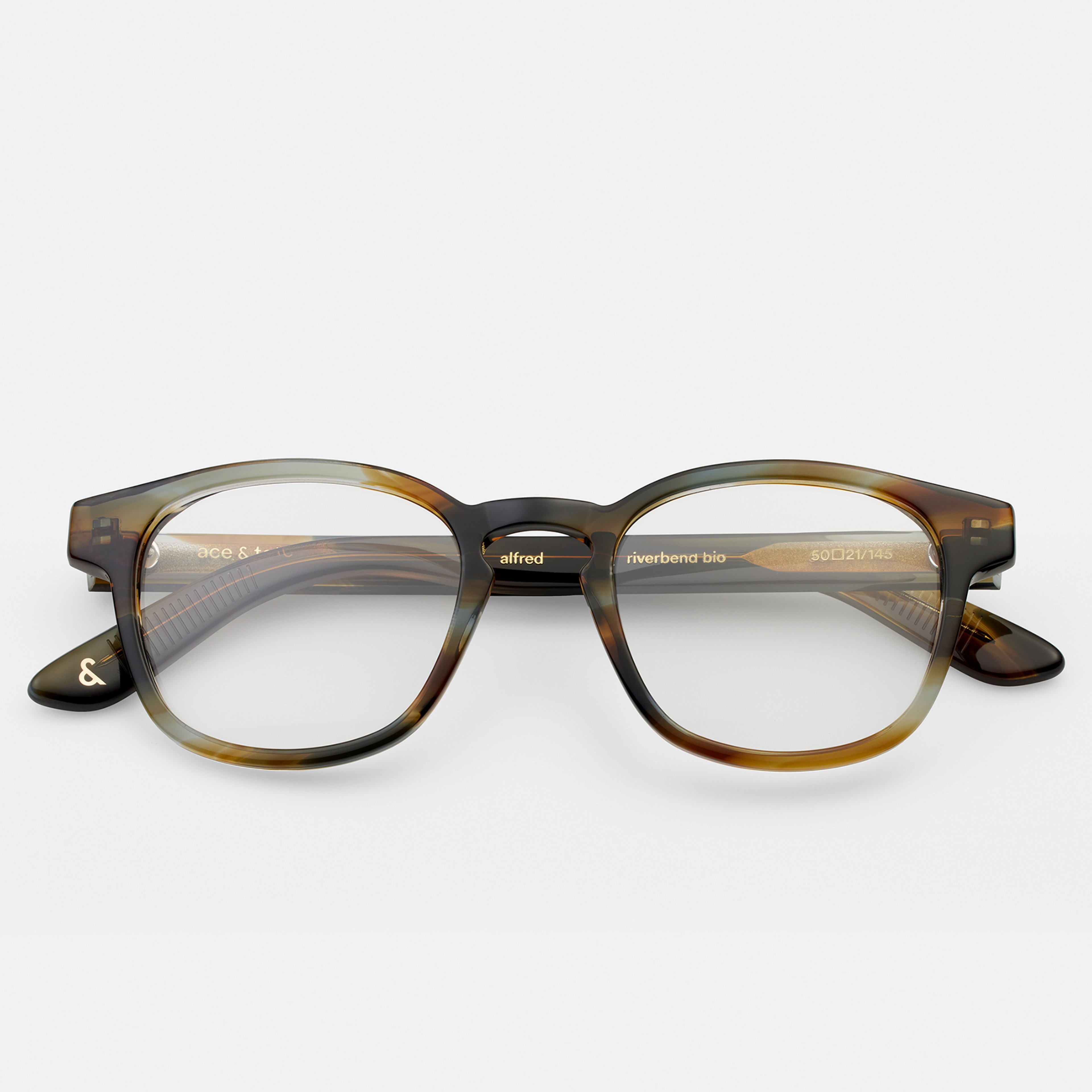 Ace & Tate Brillen | Quadratisch Acetat in Schwarz, Braun, Grau, Orange