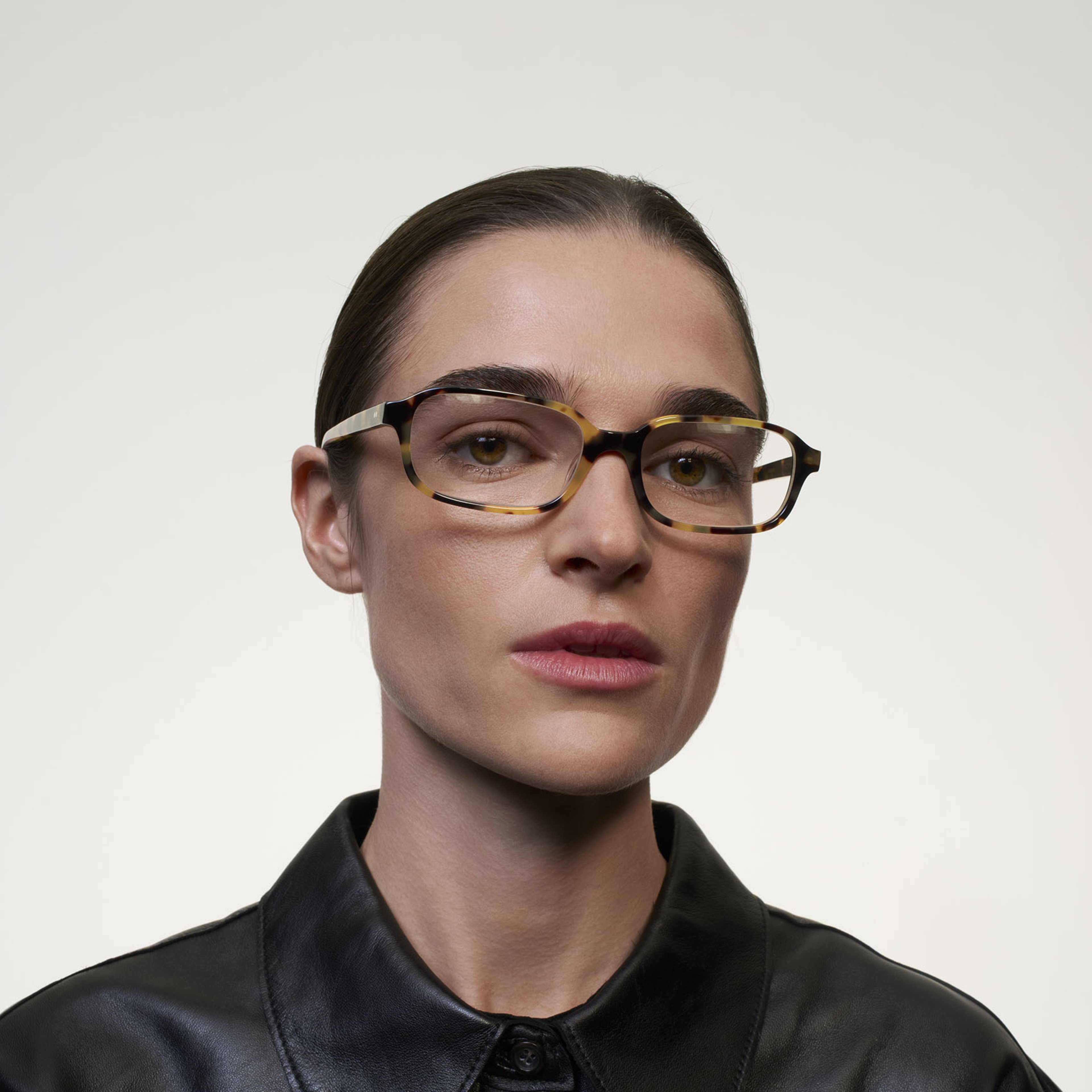 Ace & Tate Glasses | Rectangle Acetate in Brown, Yellow