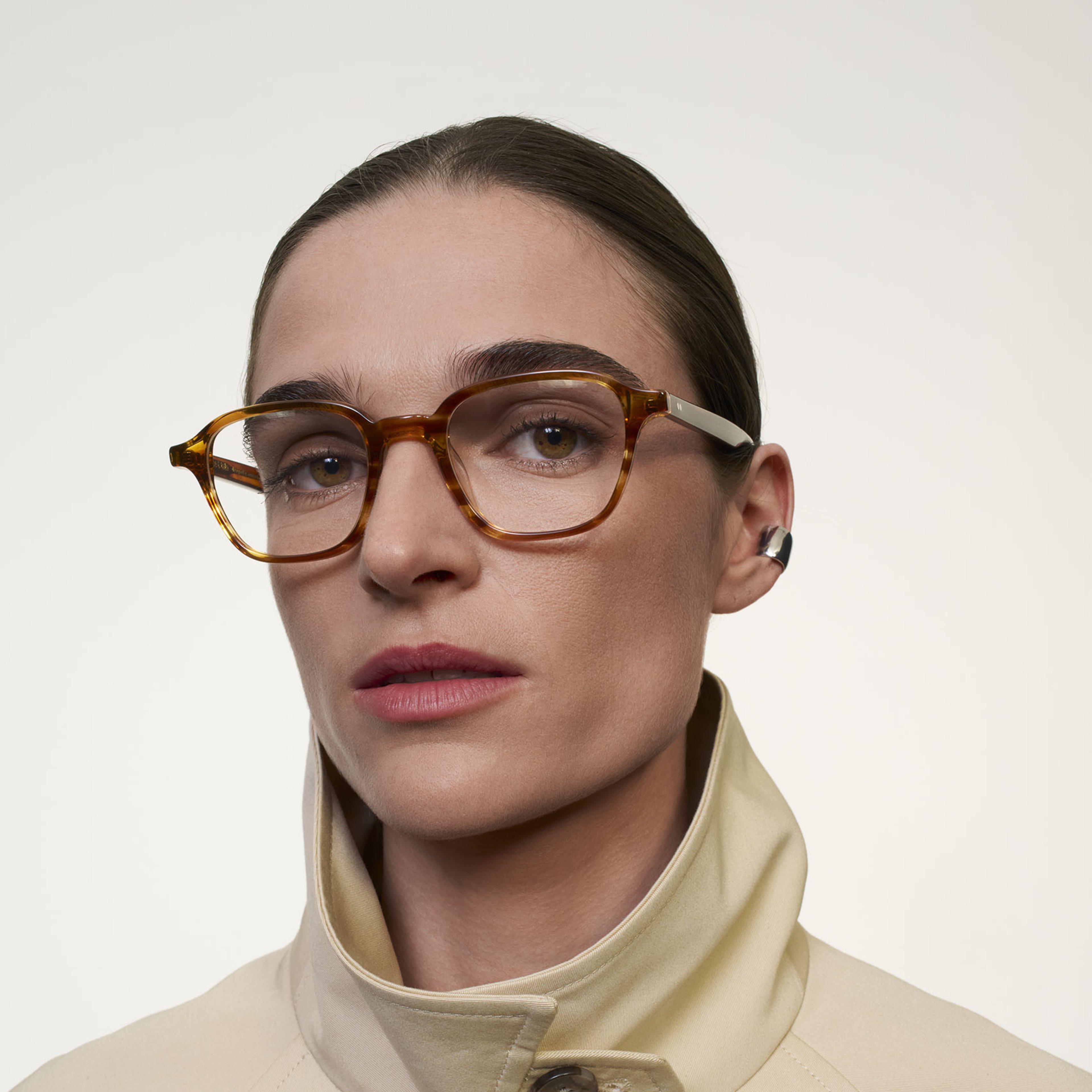 Ace & Tate Brillen | Vierkant Acetaat in Bruin, Oranje