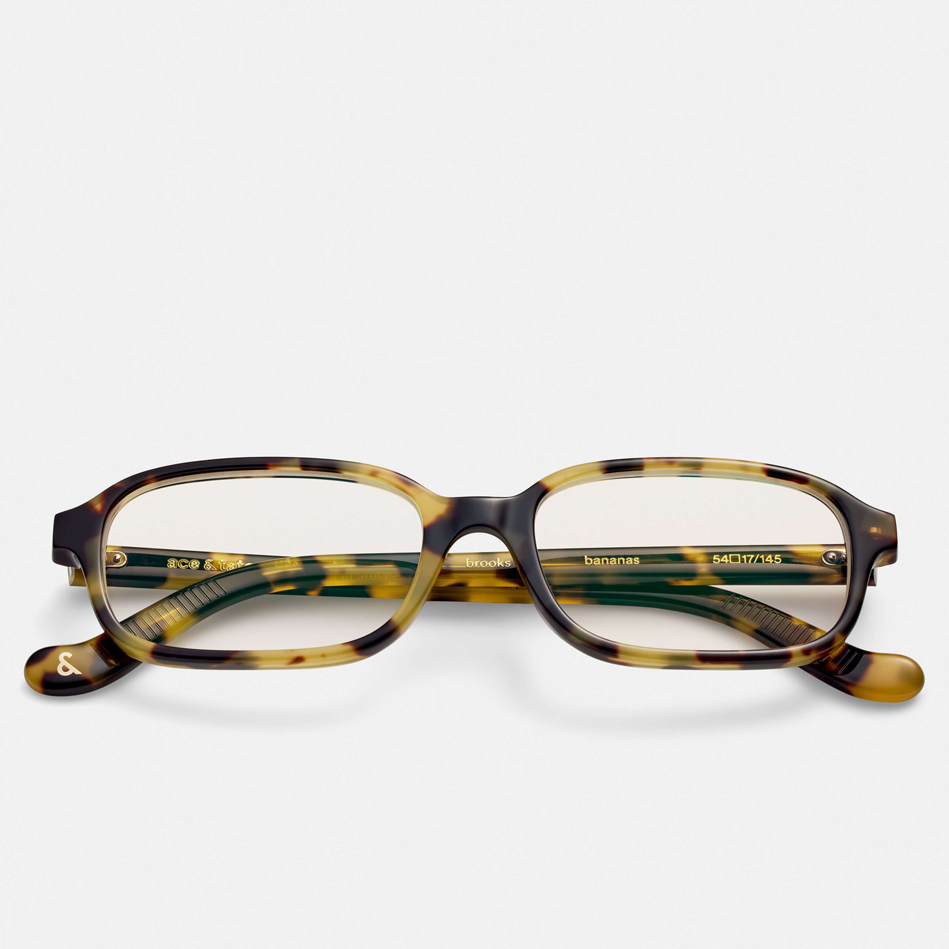 Ace & Tate Glasses | Rectangle Acetate in Brown, Yellow