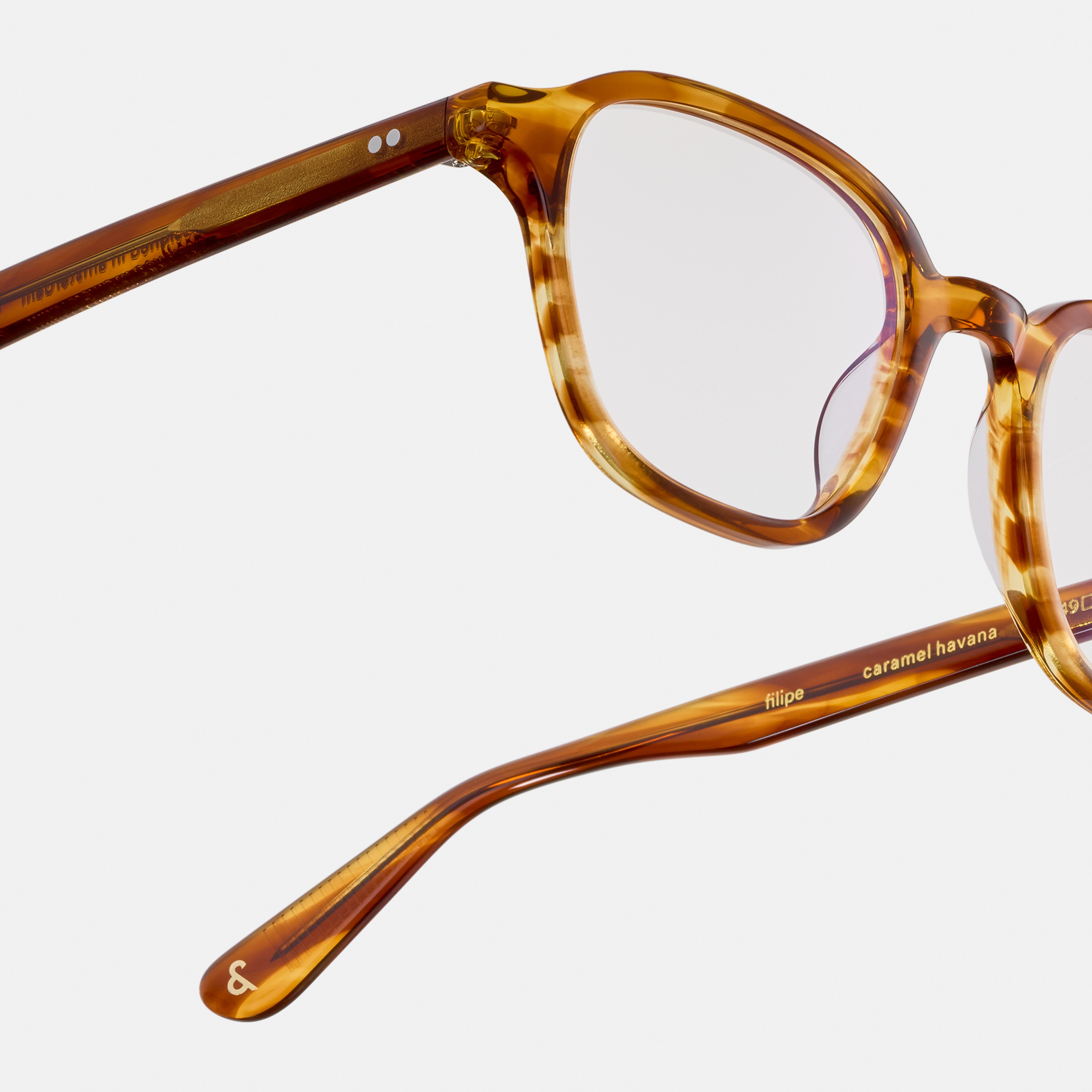 Ace & Tate Brillen | Vierkant Acetaat in Bruin, Oranje