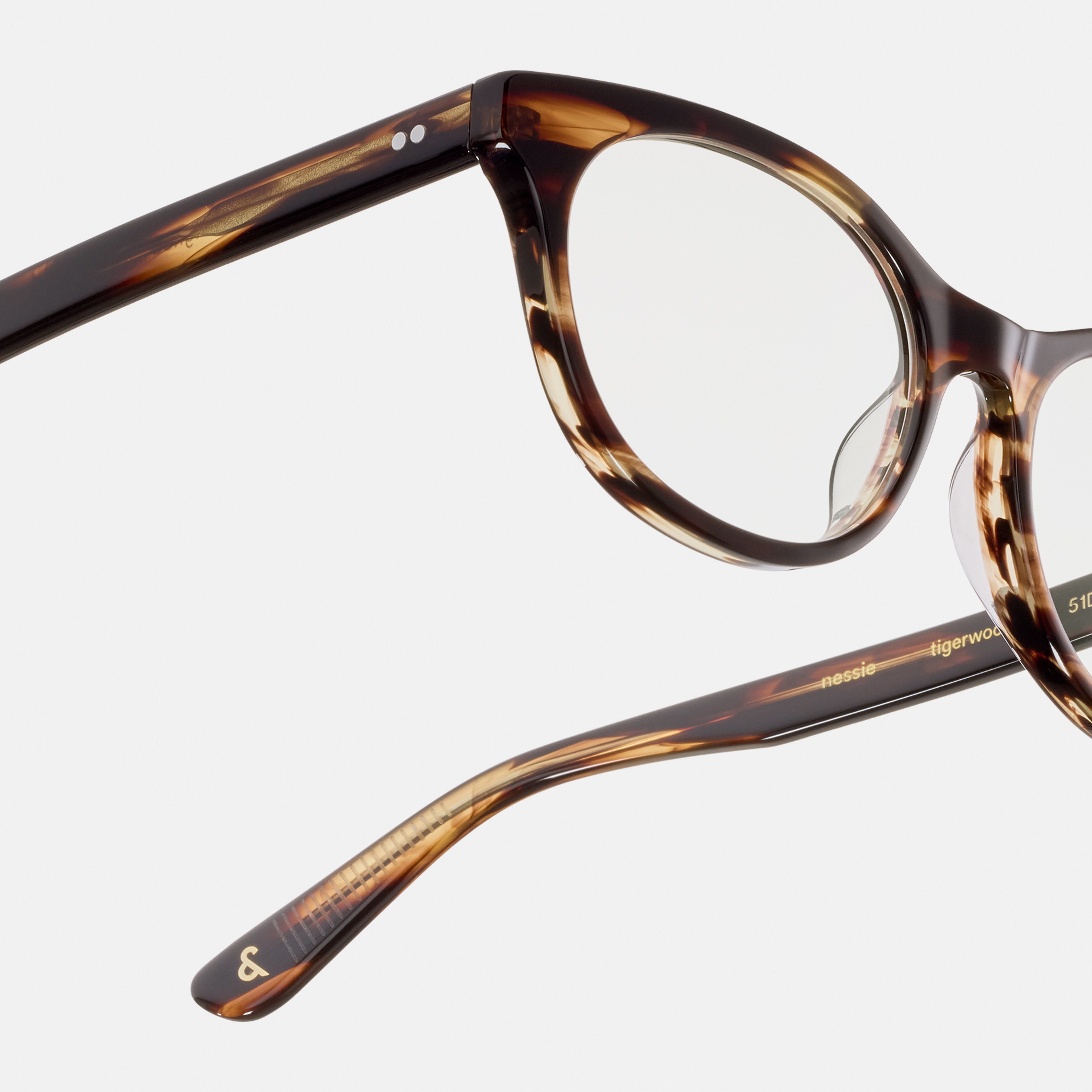 Ace & Tate Brillen | Rond Acetaat in Bruin, Oranje