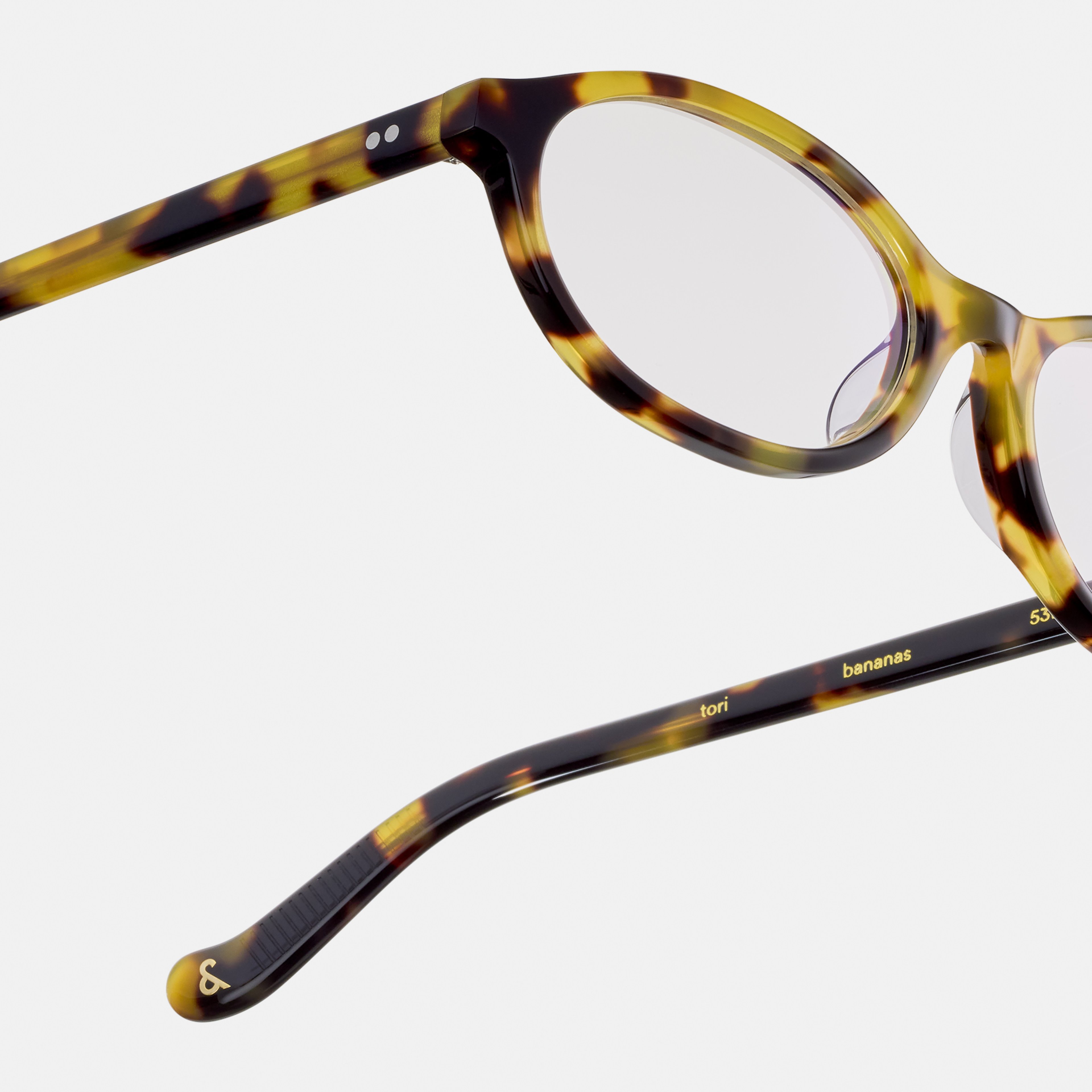 Ace & Tate Glasses | Oval Acetate in Brown, Yellow