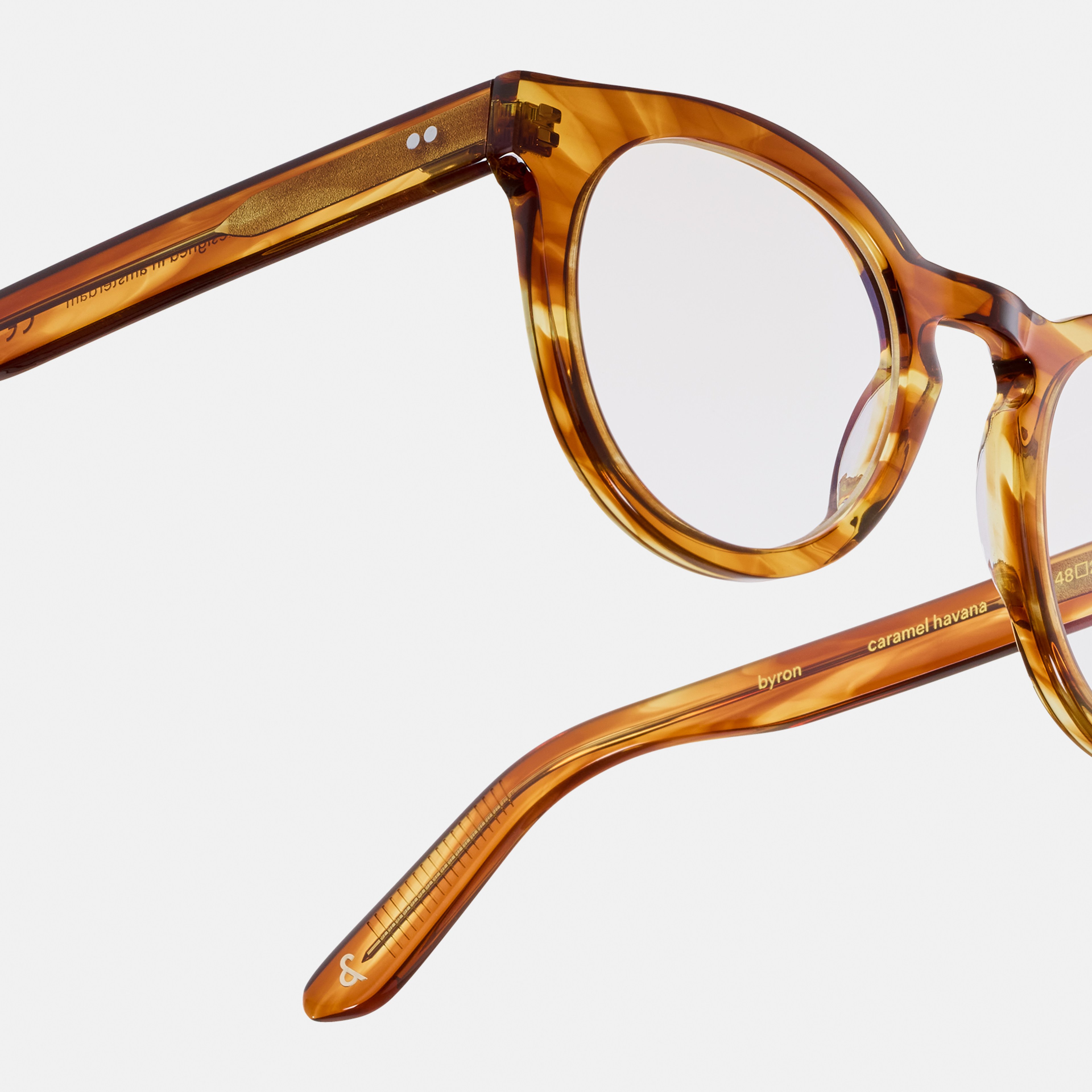Ace & Tate Glasses | Round Acetate in Brown, Orange