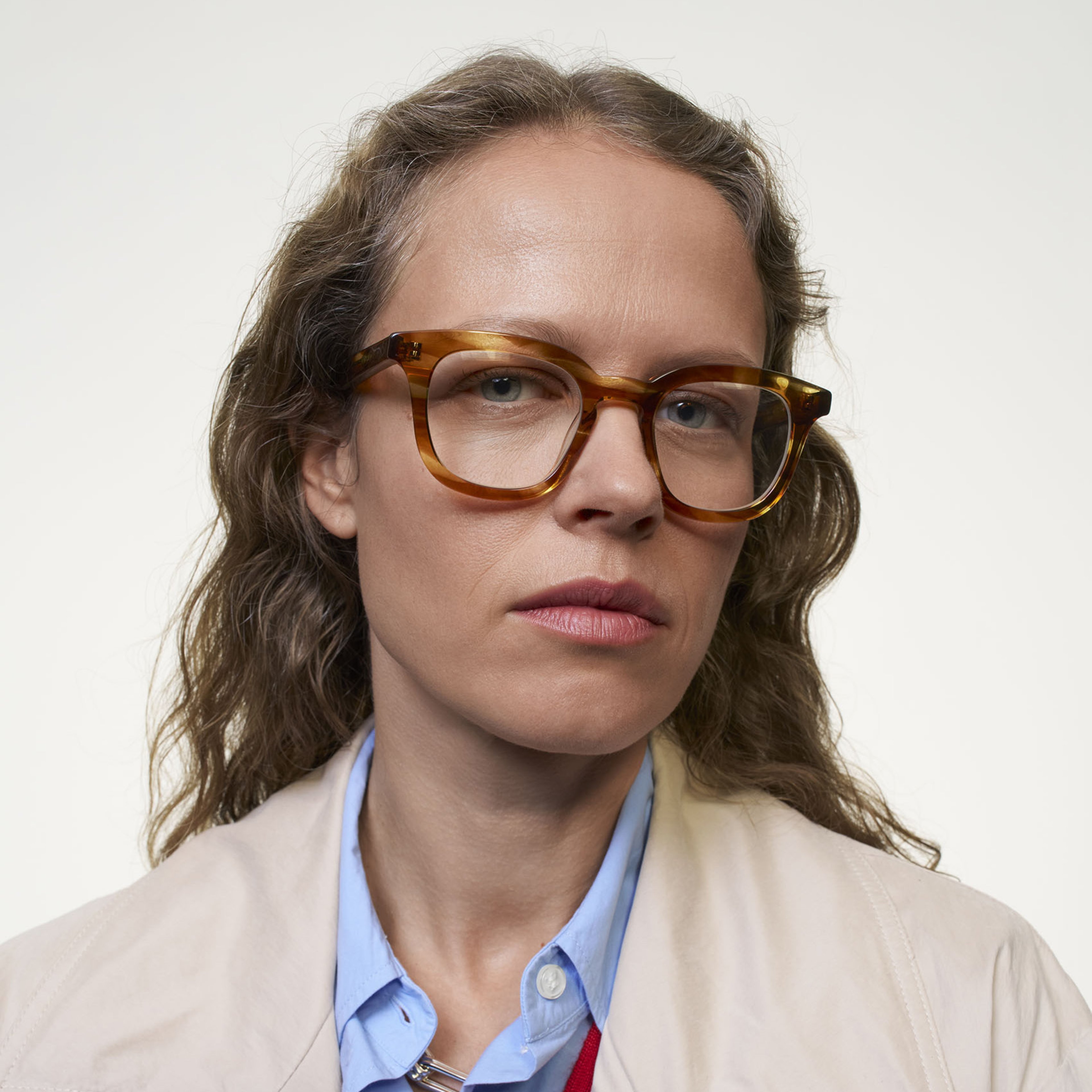 Ace & Tate Glasses | Square Acetate in Brown, Orange