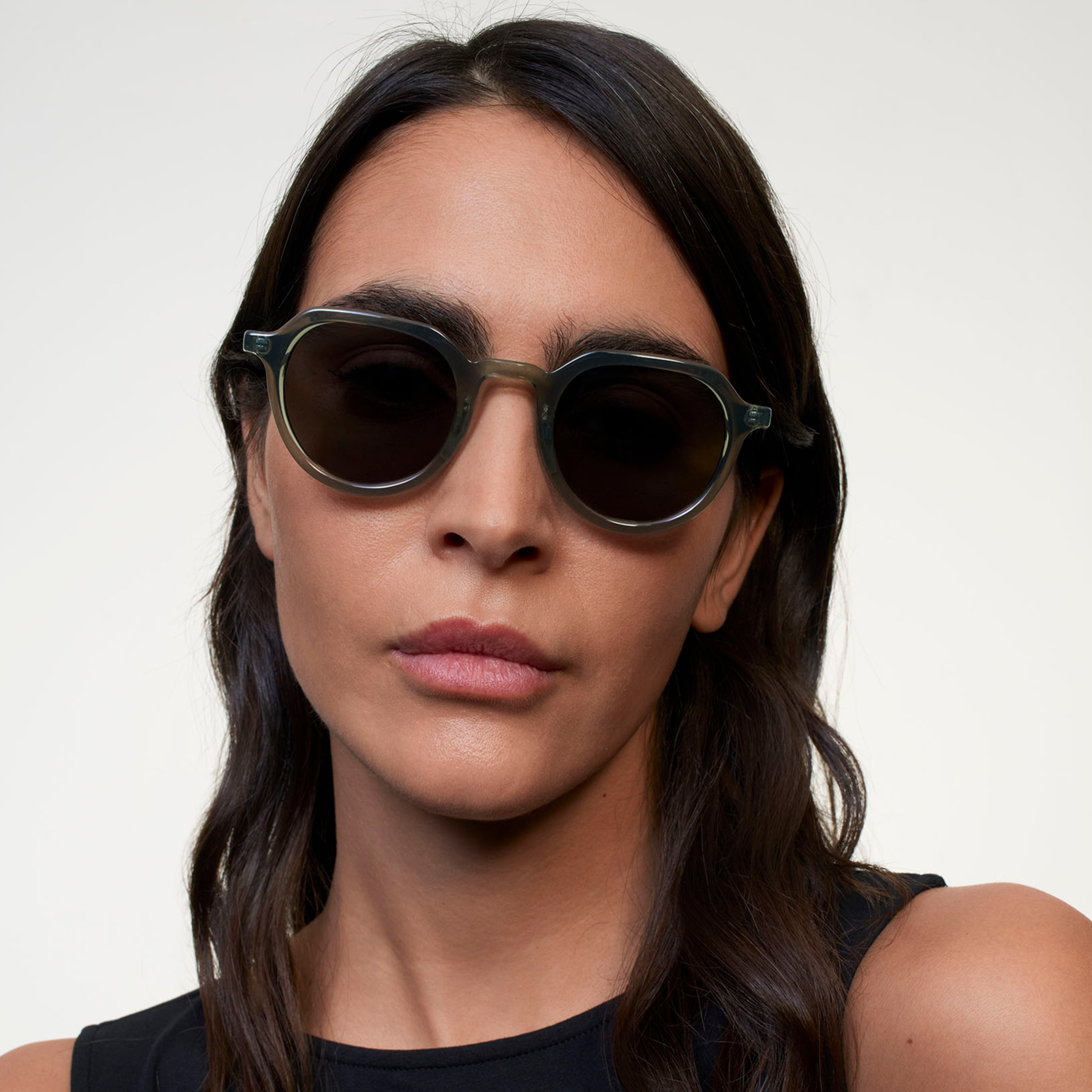 Ace & Tate Sunglasses | Round Acetate in Blue