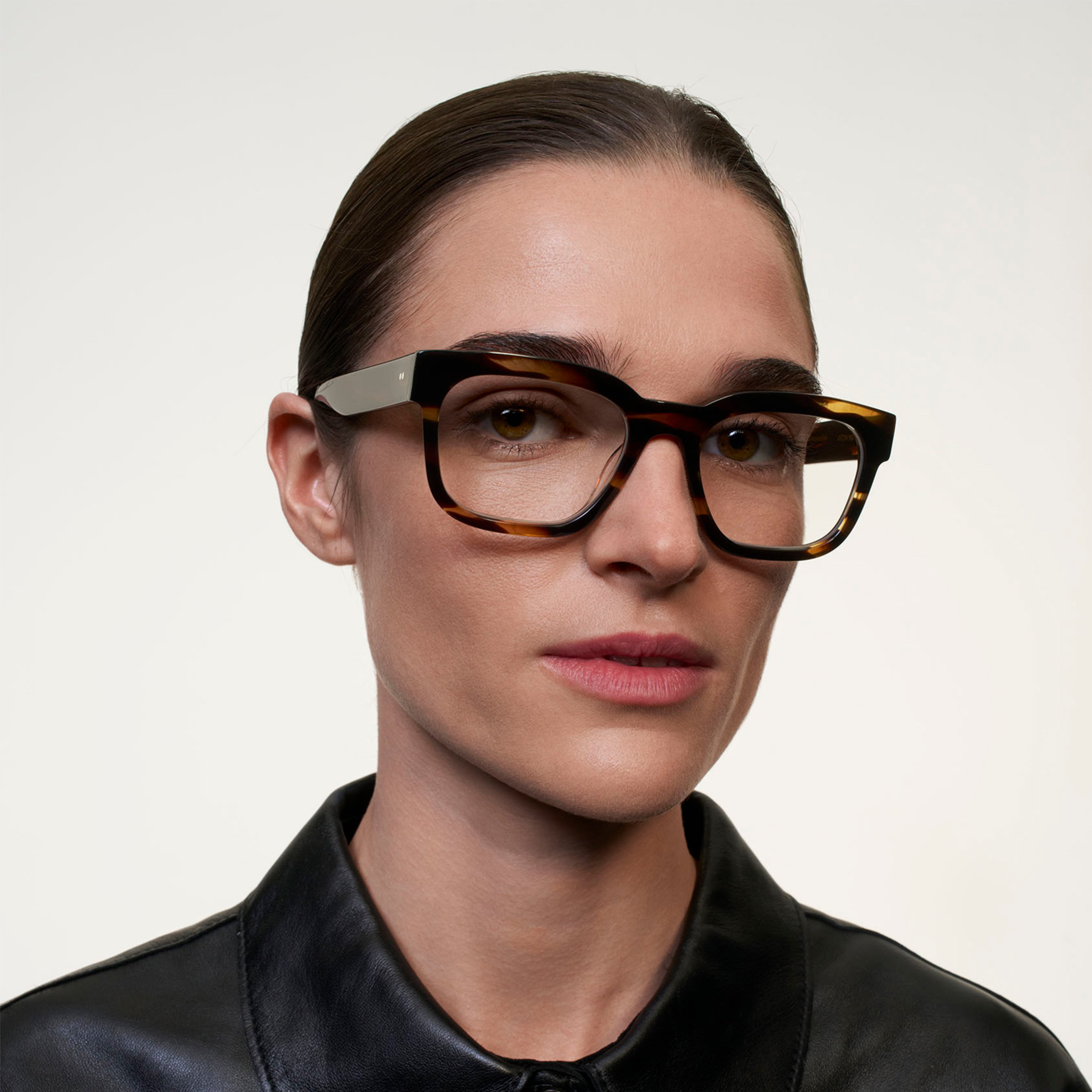 Ace & Tate Glasses | Rectangle Acetate in Brown, Orange