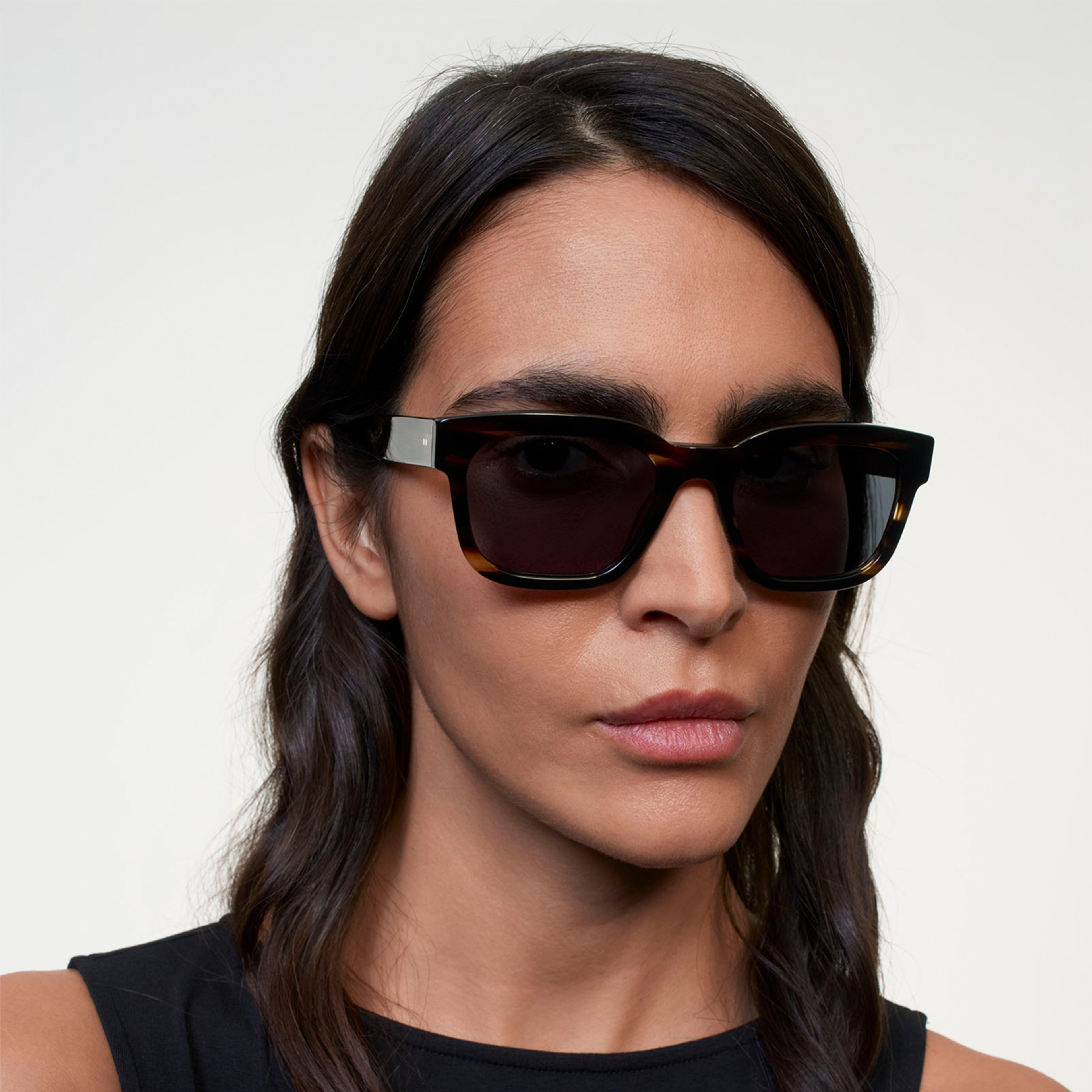 Ace & Tate Sunglasses | Rectangle Acetate in Brown, Orange