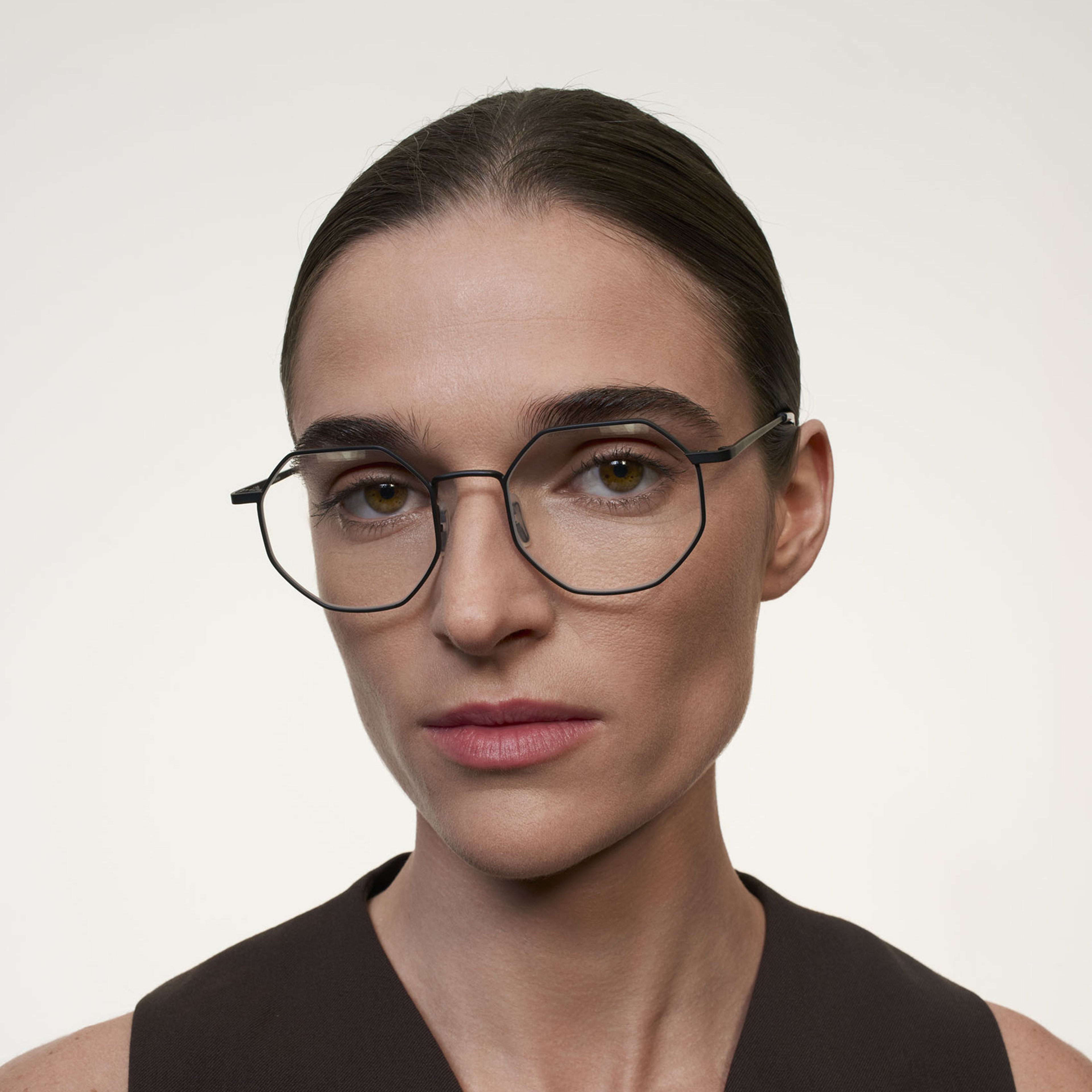 Ace & Tate Glasses | Hexagonal Metal in Black