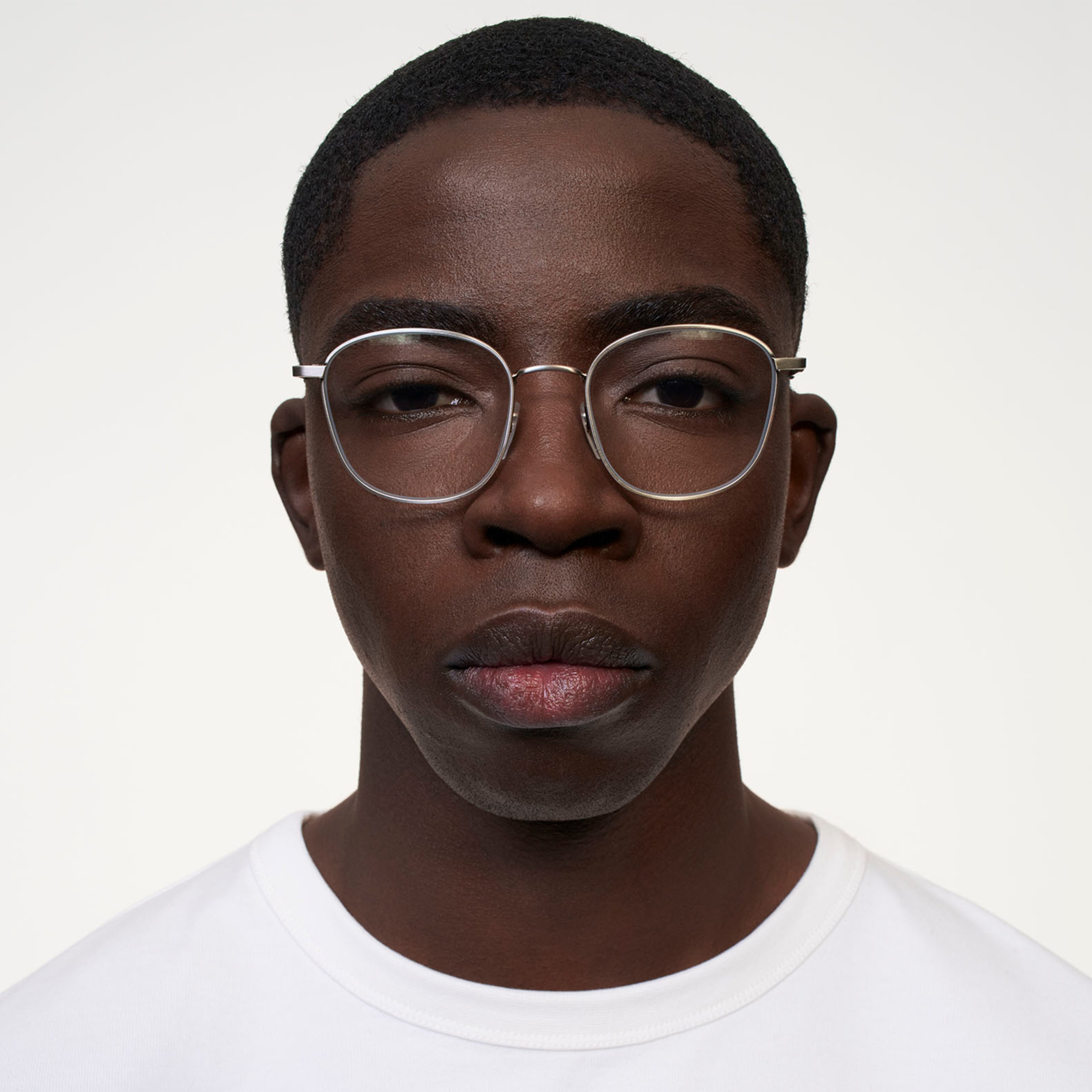 Ace & Tate Glasses | Square Metal in Silver