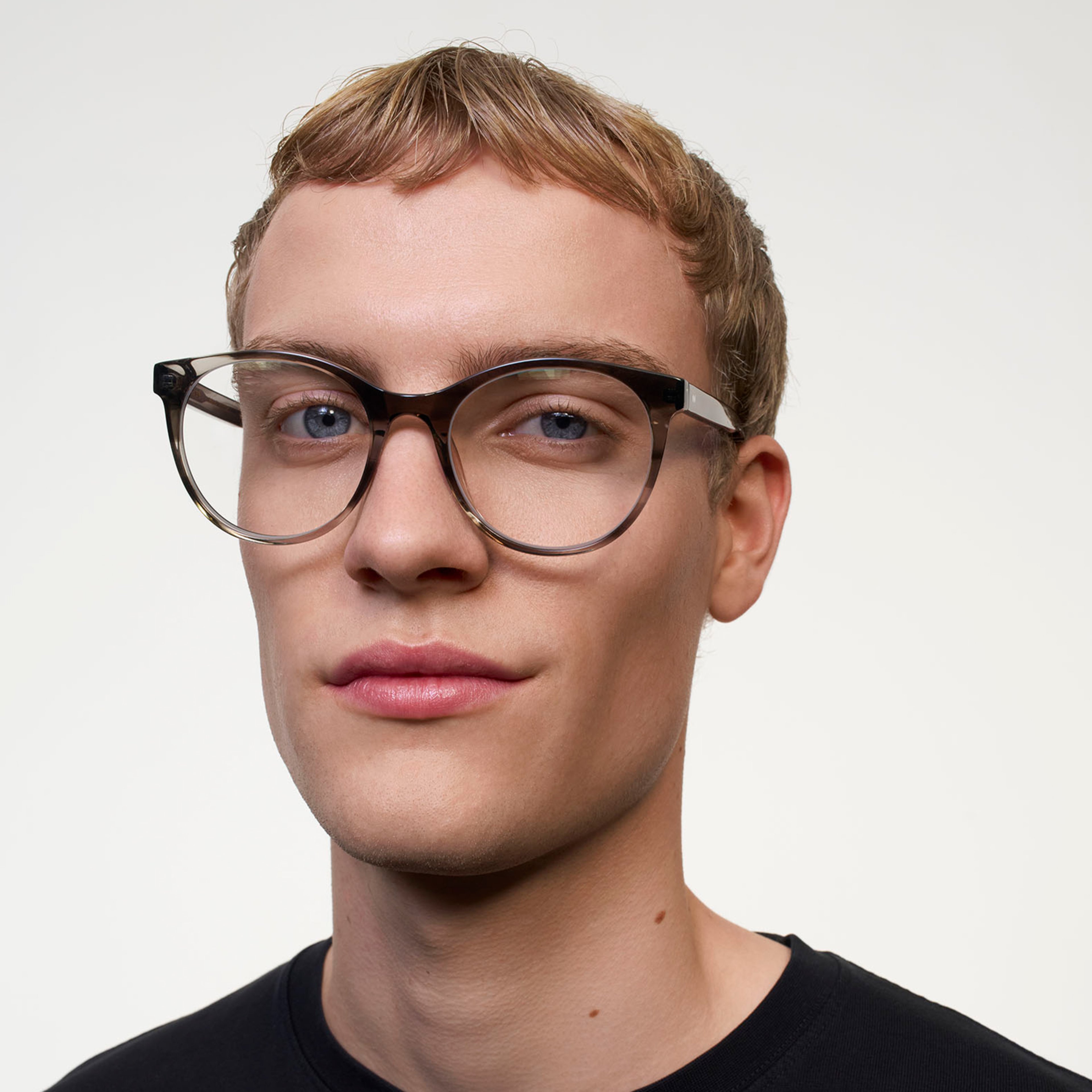 Ace & Tate Glasses | Round Acetate in Grey