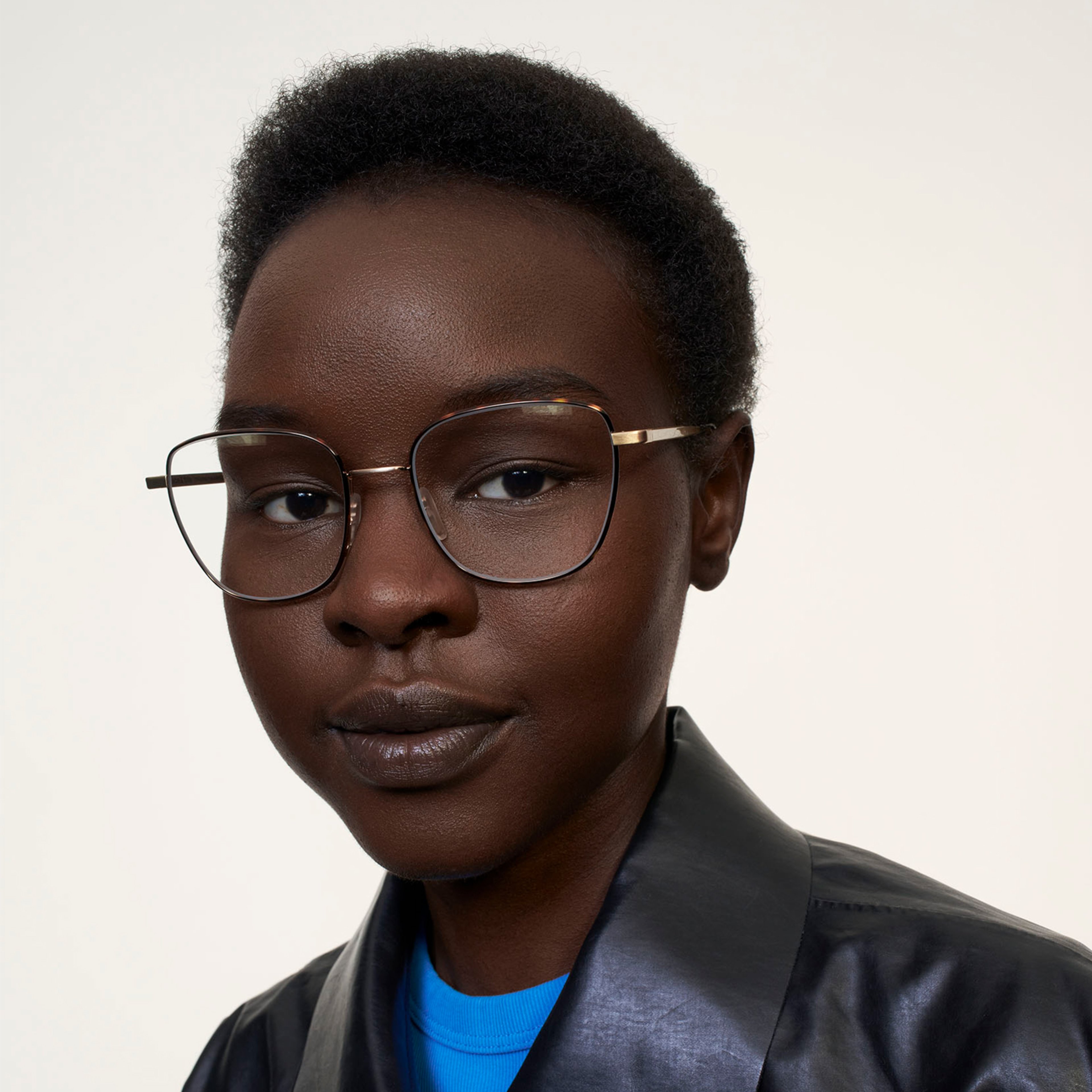 Ace & Tate Glasses | Square Metal in Brown