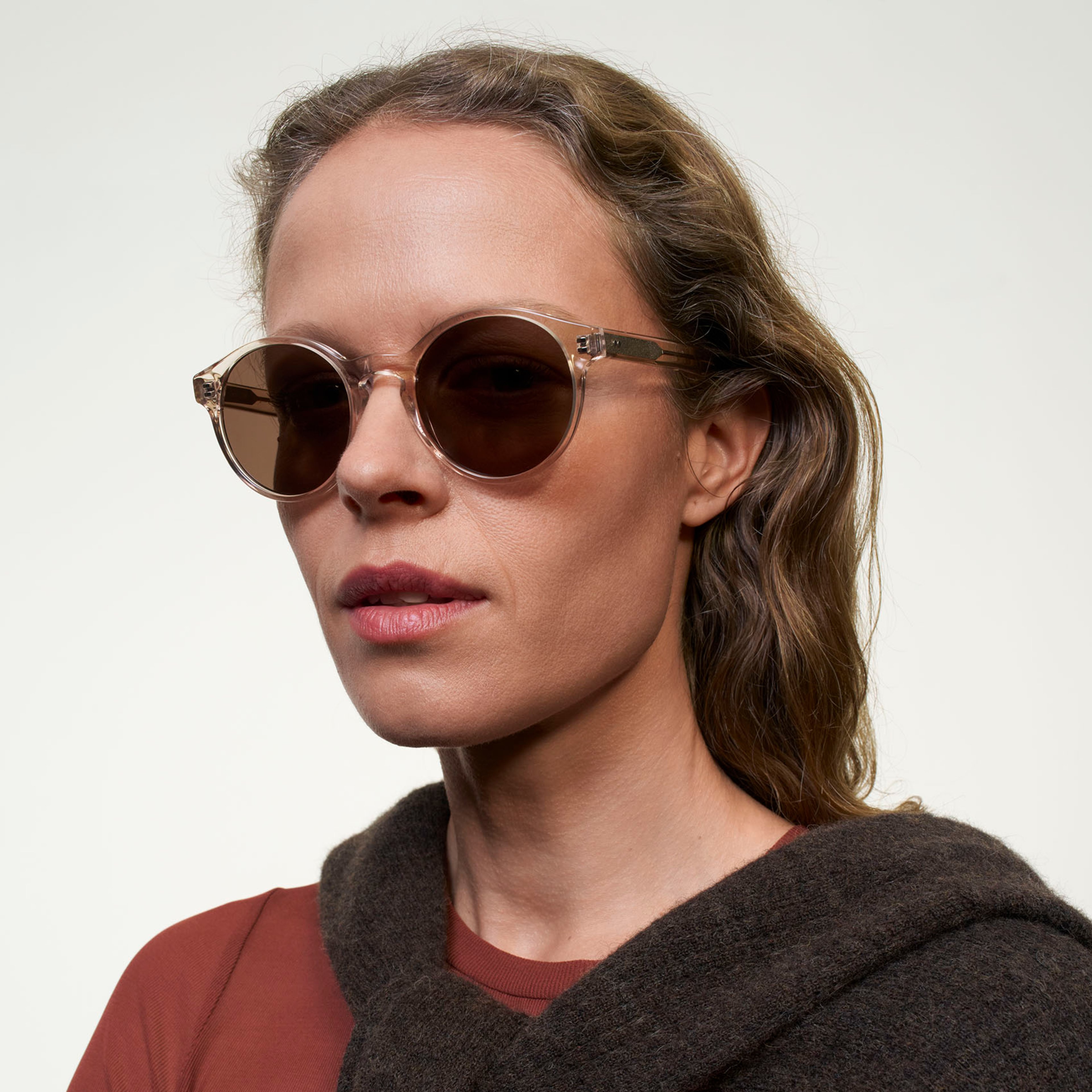 Ace & Tate Sunglasses | Round Acetate in Clear