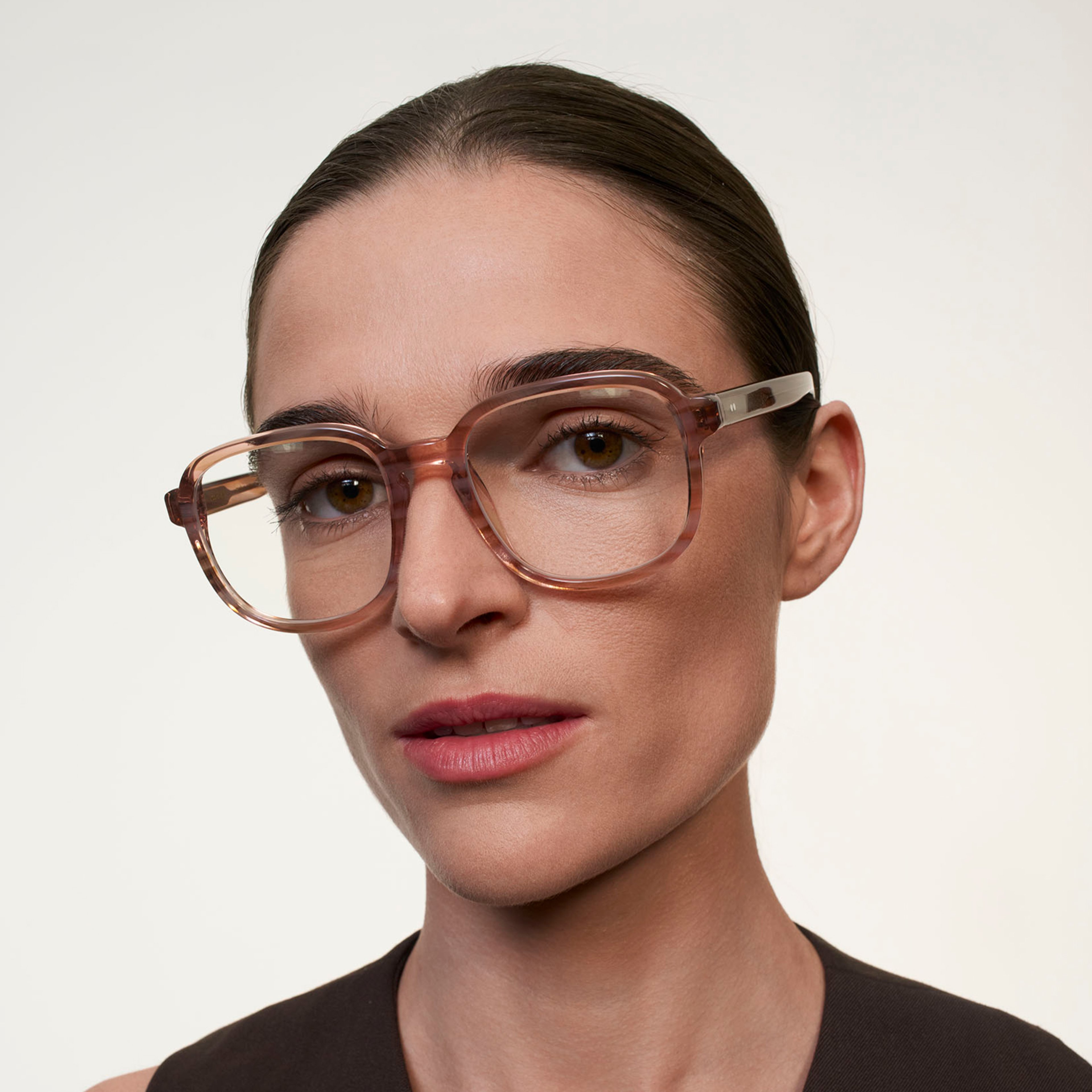 Ace & Tate Glasses | Square Acetate in Beige, Orange